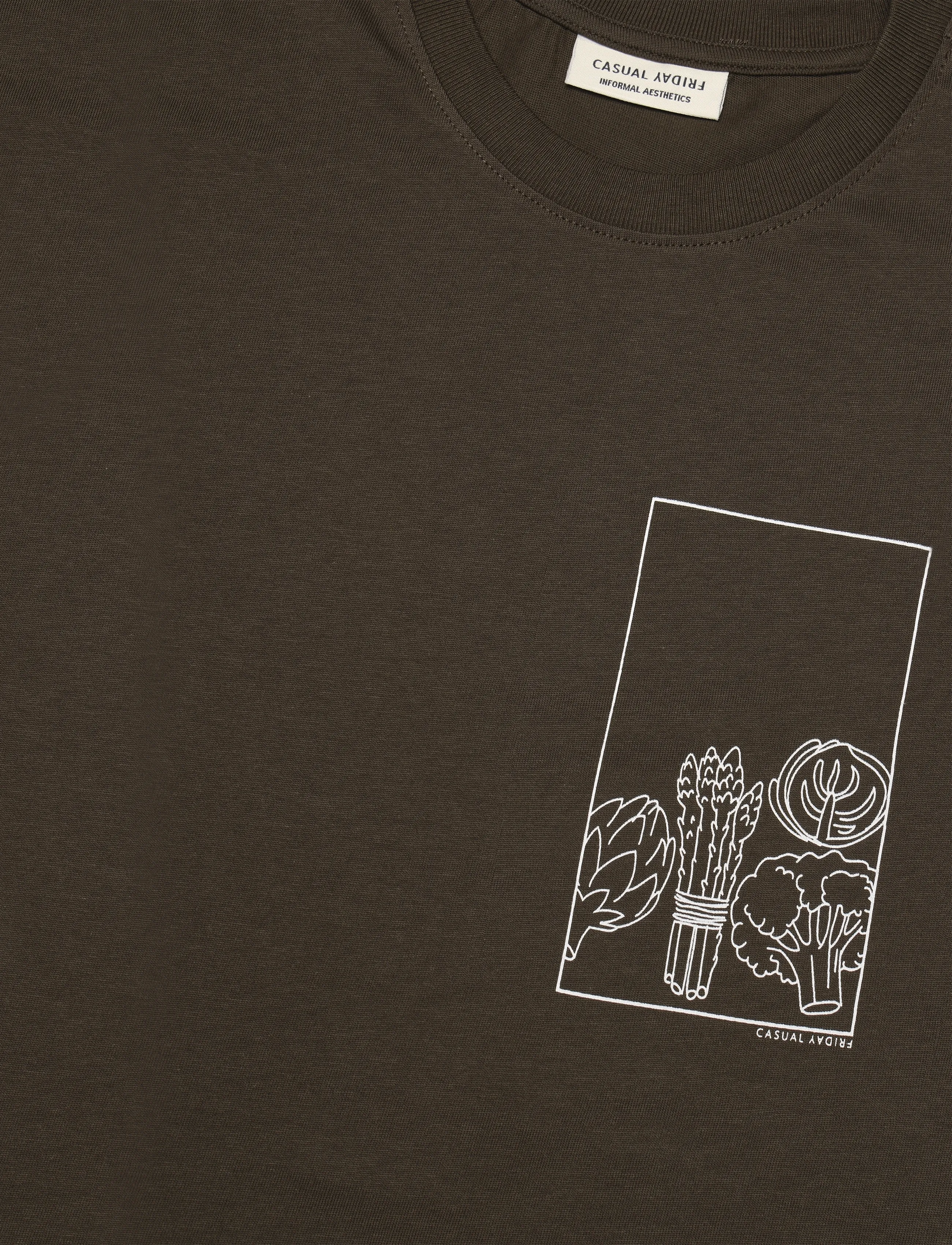 Casual Friday - CFANSGAR tee with chect print - black olive - 2