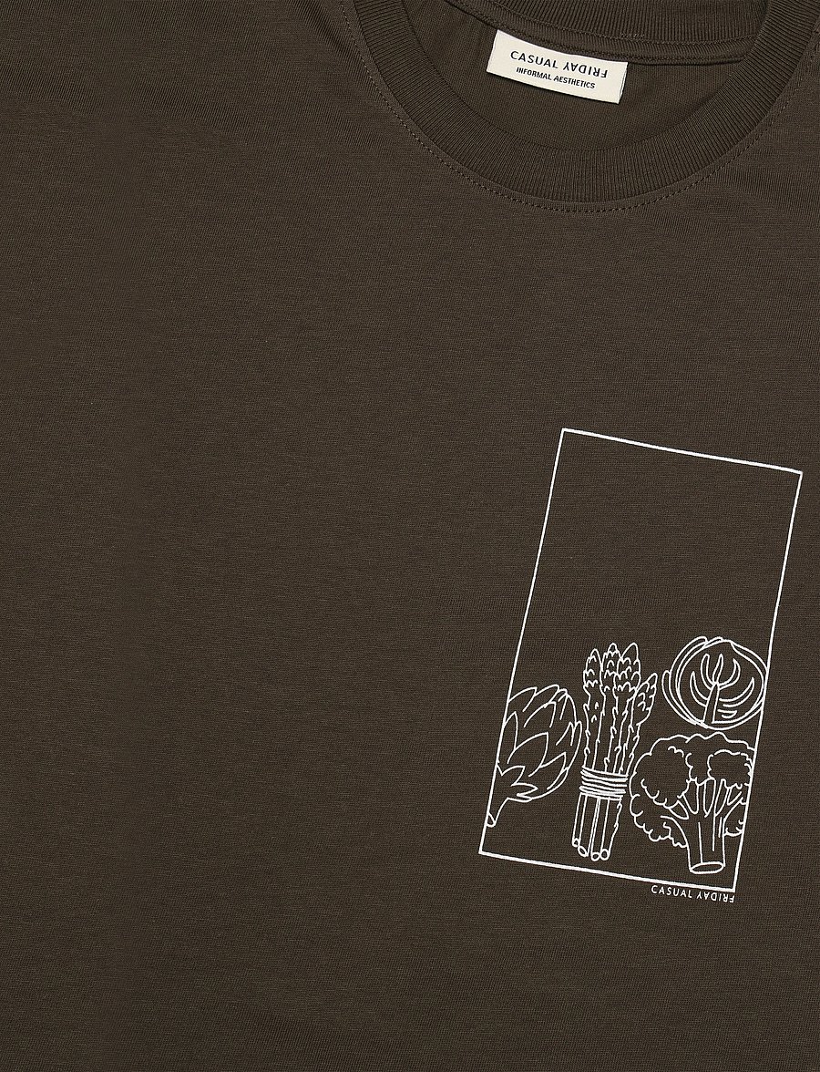 Casual Friday - CFANSGAR tee with chect print - black olive - 2