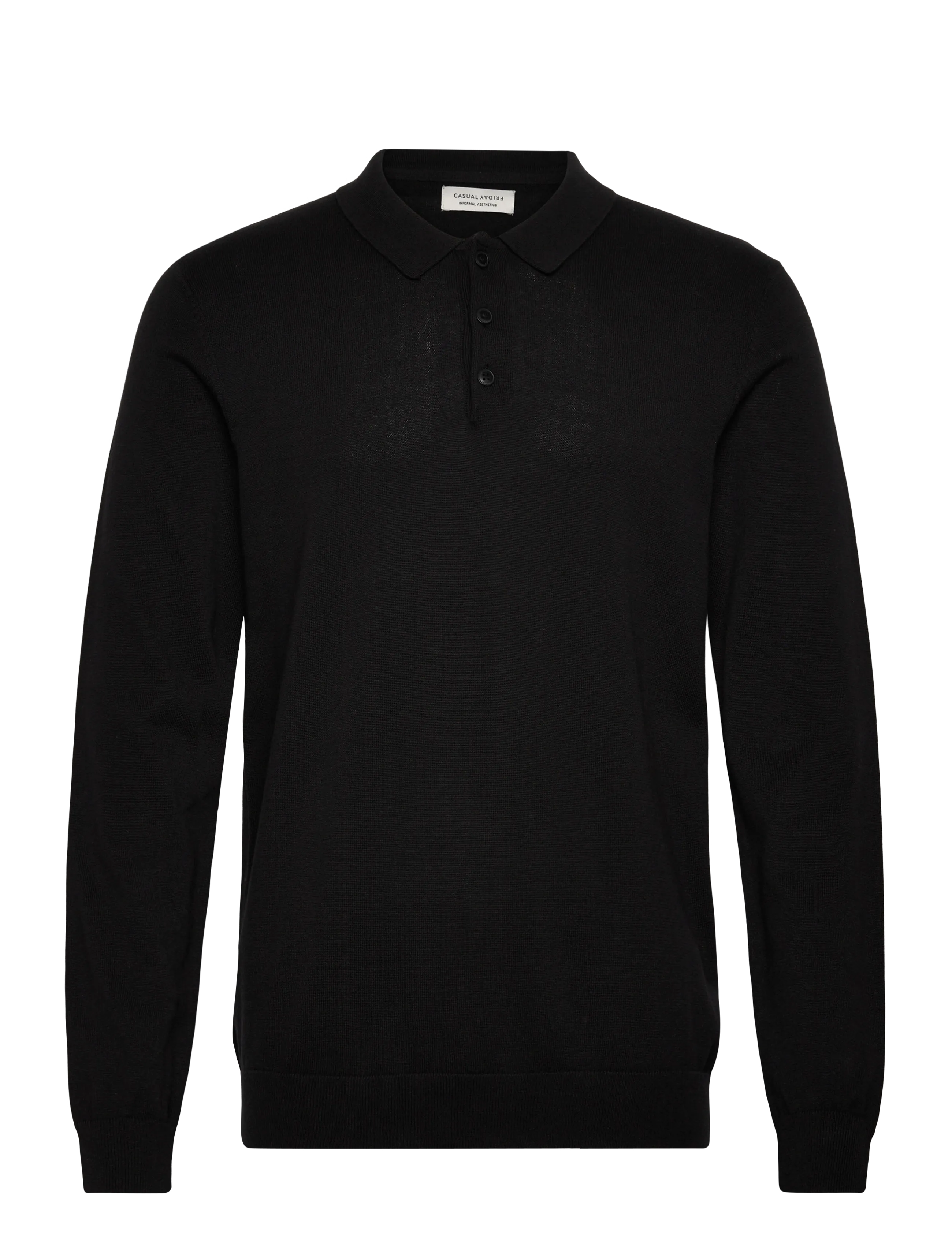 CASUAL FRIDAY Cfosvald Fine Strick Polo Knit Schwarz - XXL - Herren