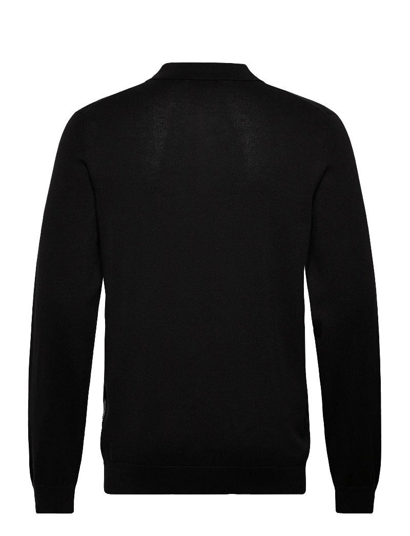 Casual Friday - CFOSVALD fine knitted polo knit - polostrik - black beauty - 1