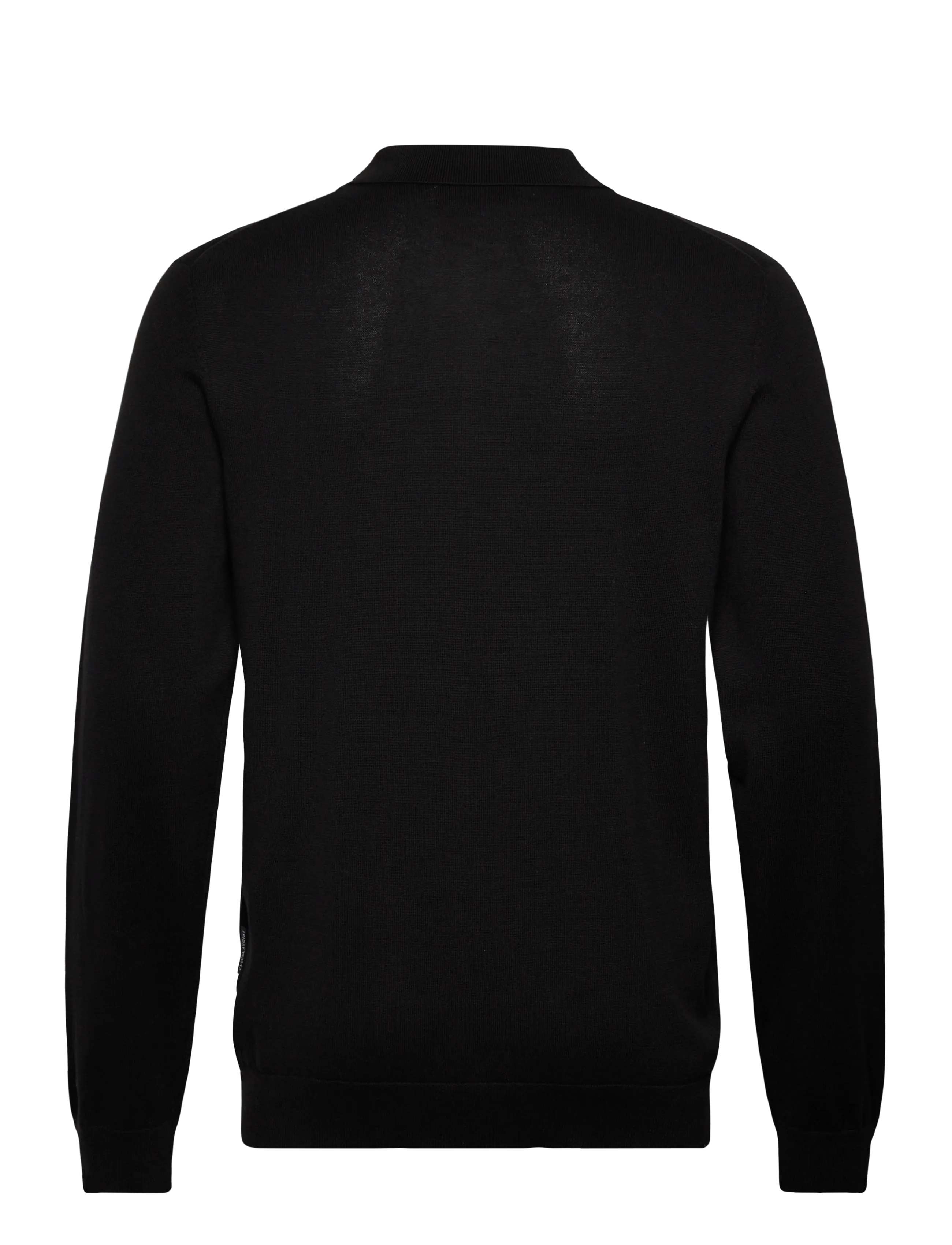 Casual Friday - CFOSVALD fine knitted polo knit - langärmelige gestrickte polohemden - black beauty - 1
