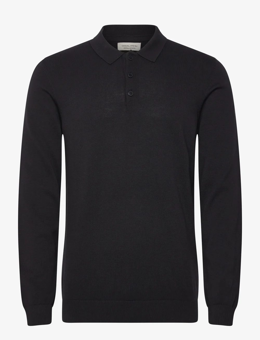 Casual Friday - CFOSVALD fine knitted polo knit - knitted polos - dark navy - 0