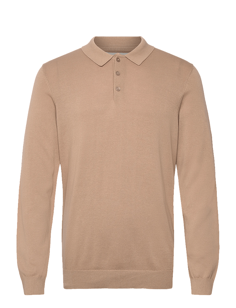 Casual Friday - CFOSVALD fine knitted polo knit - polostrik - silver mink - 0