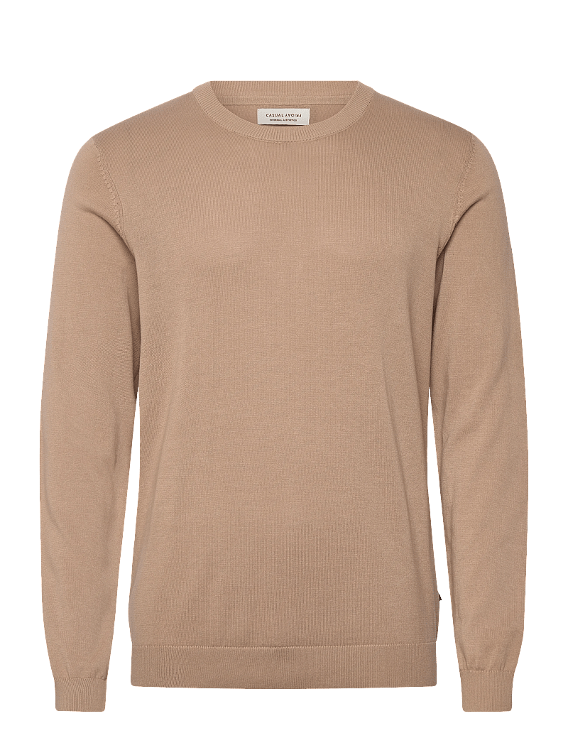 Casual Friday - CFOSVALD fine knitted crew neck kni - rundhalsad - silver mink - 0