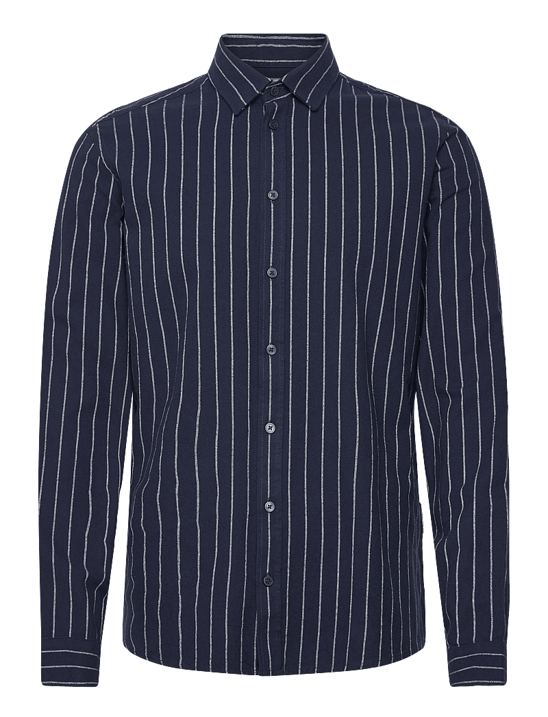 Casual Friday - CFMACE LS BU striped shirt - brushe - gestreifte hemden - navy blazer - 0