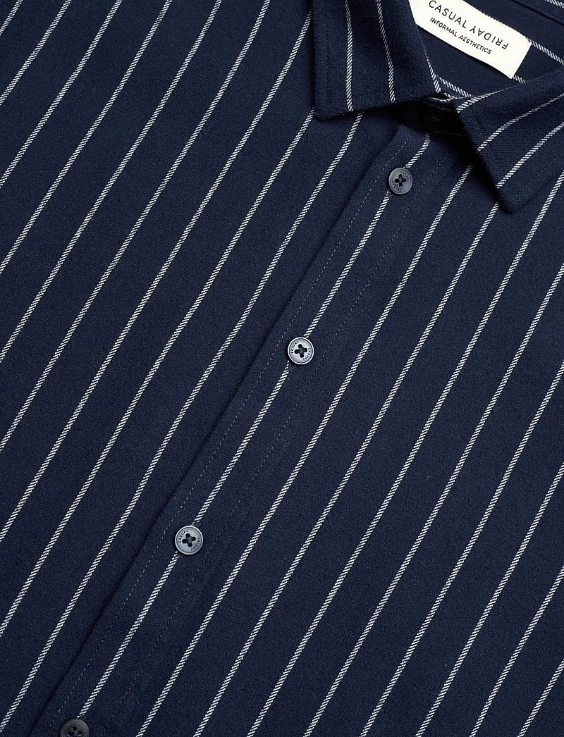 Casual Friday - CFMACE LS BU striped shirt - brushe - gestreifte hemden - navy blazer - 3