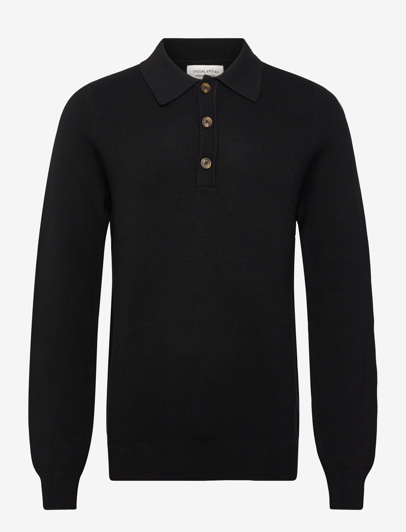 Casual Friday - CFABEL 0231 MILANO POLO KNIT - neulotut poolot - black beauty - 0