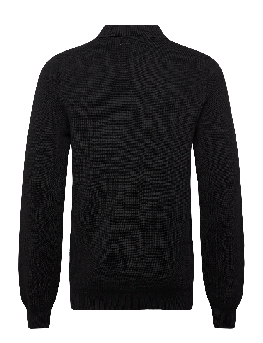 Casual Friday - CFABEL 0231 MILANO POLO KNIT - poloer i strik med lange ærmer - black beauty - 1