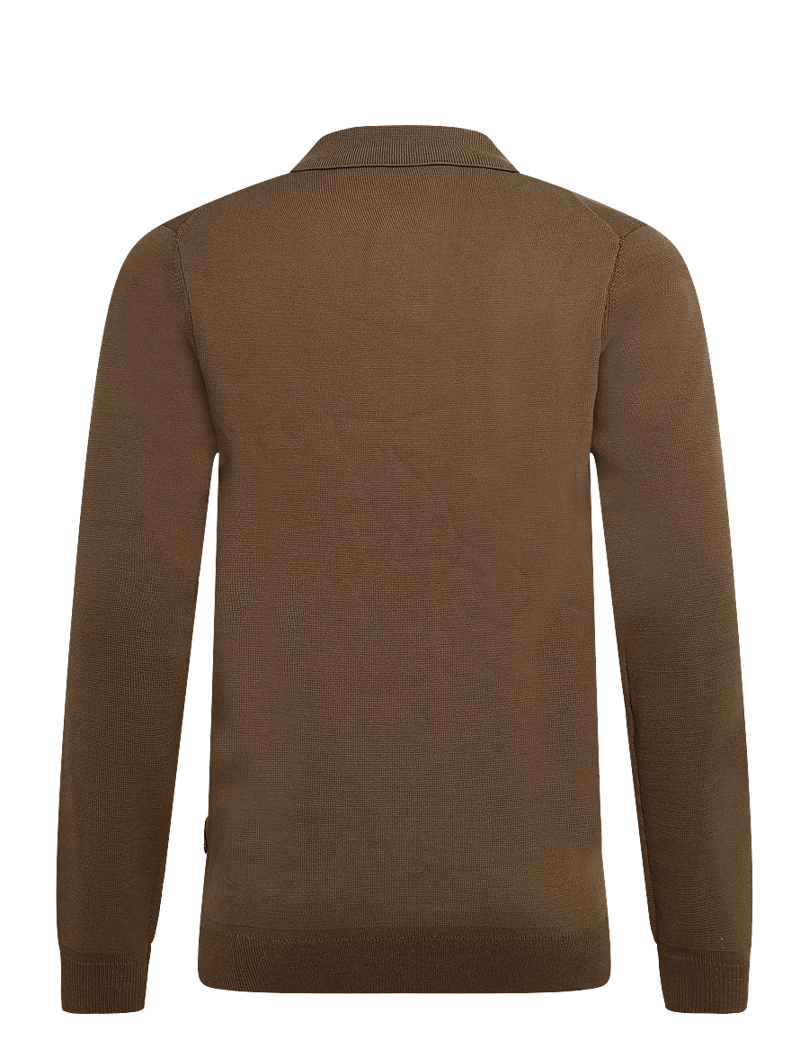 Casual Friday - CFABEL 0231 MILANO POLO KNIT - long-sleeved knitted polos - sepia - 1