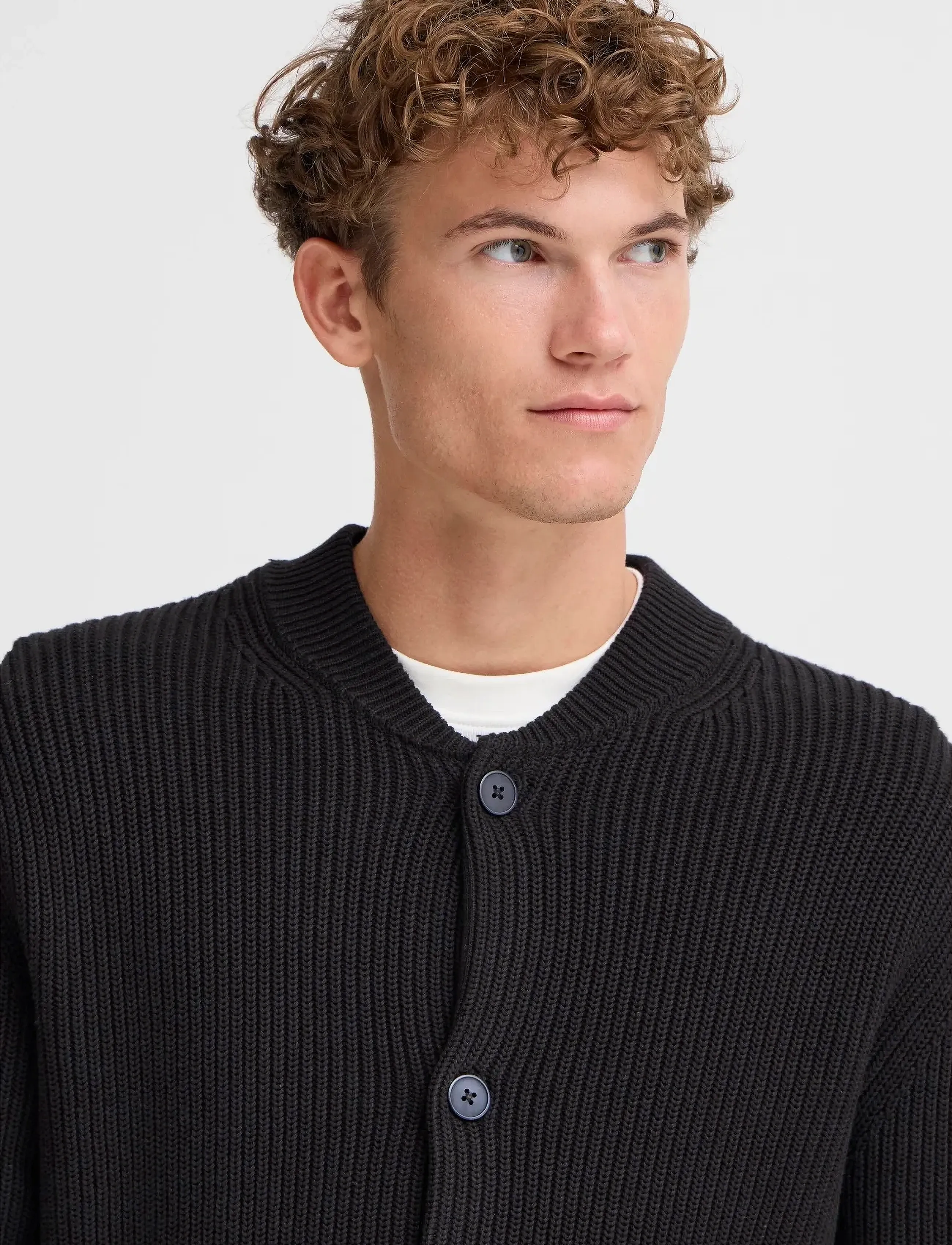 Casual Friday Cfrodhe Baseball Knit Cardigan herr – bild 4