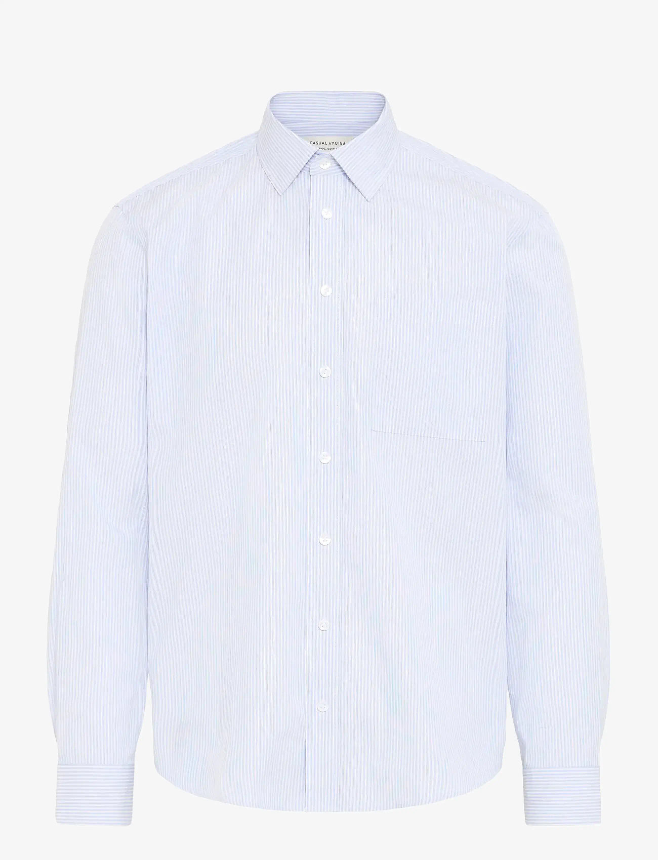 Casual Friday - CFBJØRN STRIPED SHIRT - randiga skjortor - snow white - 1