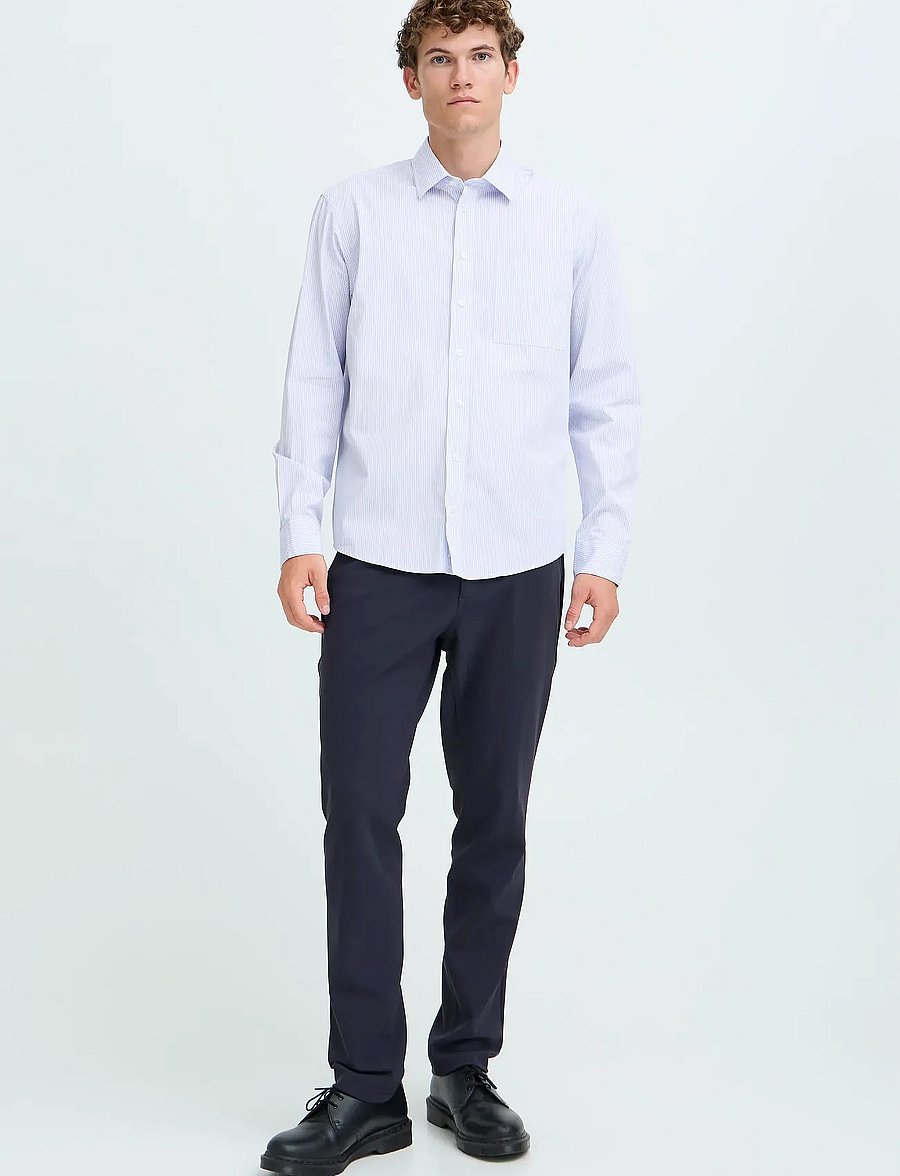 Casual Friday - CFBJØRN STRIPED SHIRT - snow white - 0