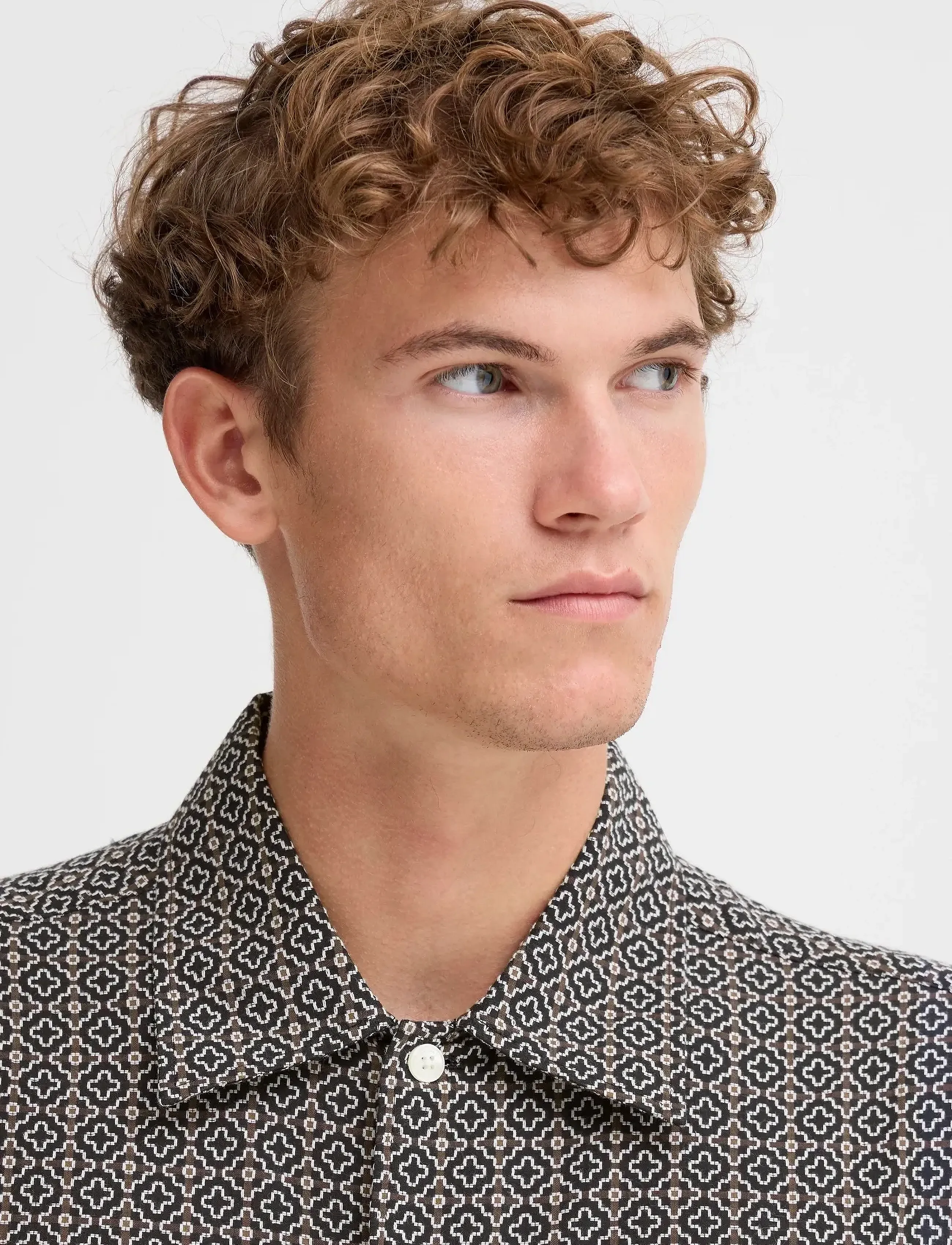 Casual Friday - CFBORGH JAQUARD SHIRT - mustriga särgid - black beauty - 5