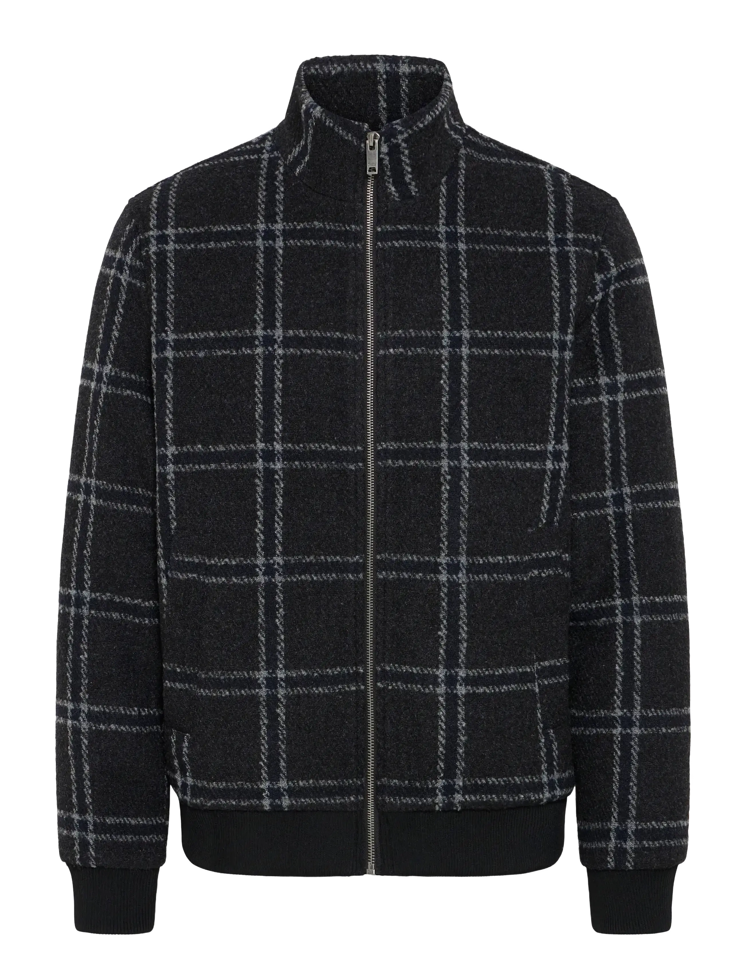 Casual Friday CFWILKE CHECKED JACKET - Kerged jakid - CHARCOAL GRAY MELANGE / black
