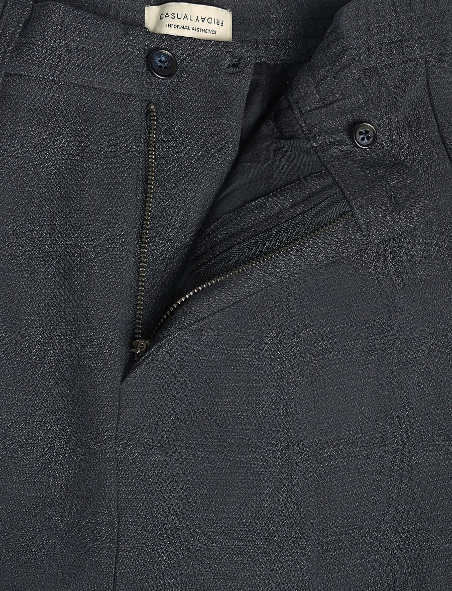 Casual Friday - CFGRANT 0241 STRUCTURED PANTS - habitbukser - dark navy melange - 3