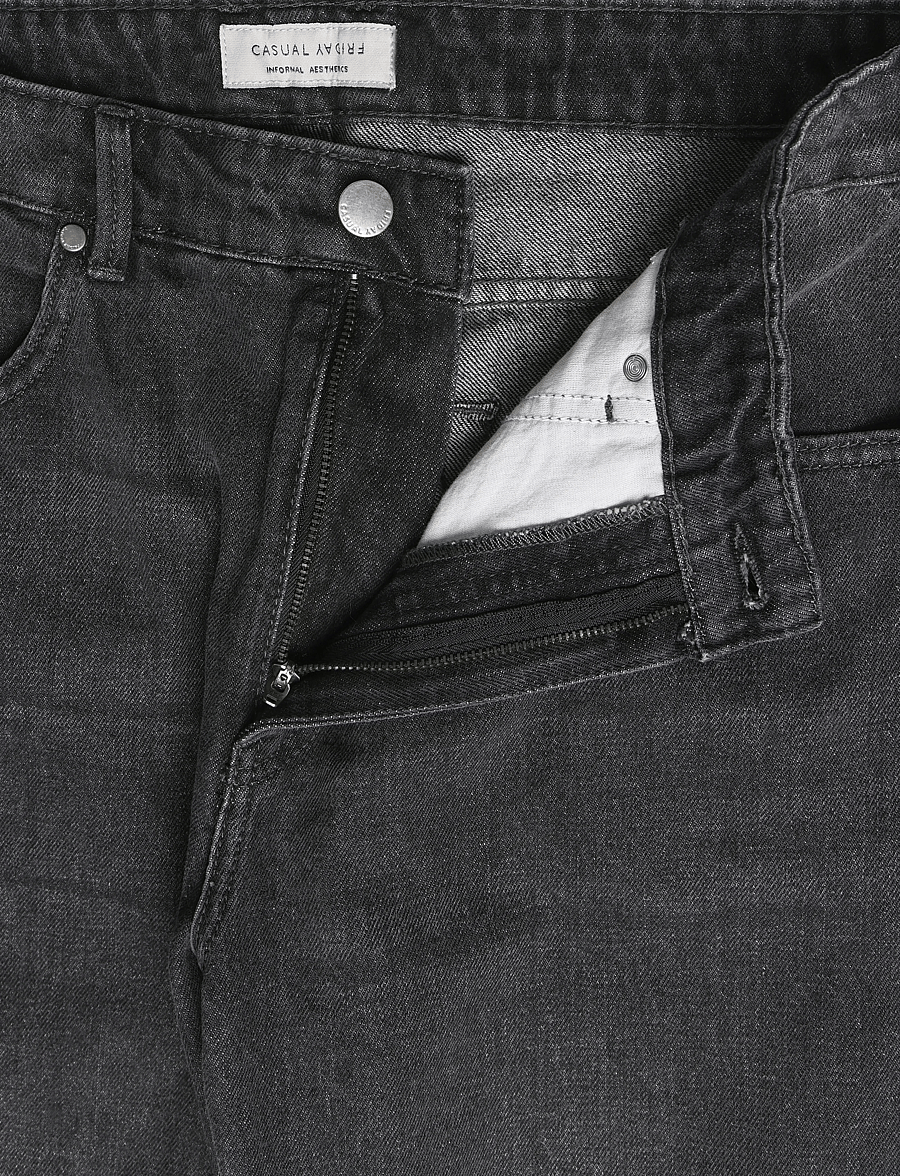 Casual Friday - CFHALLUND WIDE JEANS - 200440 dark grey denim - 3