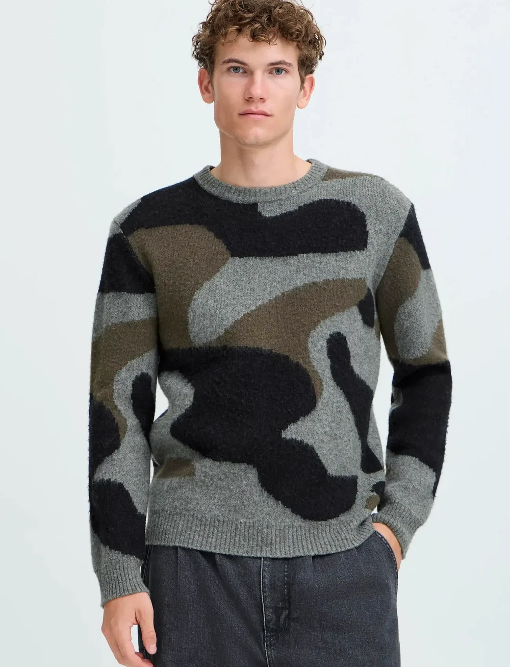 Casual Friday - CFESKO CREW NECK KNIT - megztiniai su apvalia apykakle - castlerock melange - 3