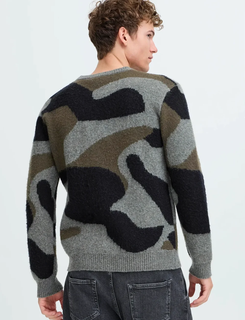 Casual Friday - CFESKO CREW NECK KNIT - megztiniai su apvalia apykakle - castlerock melange - 4