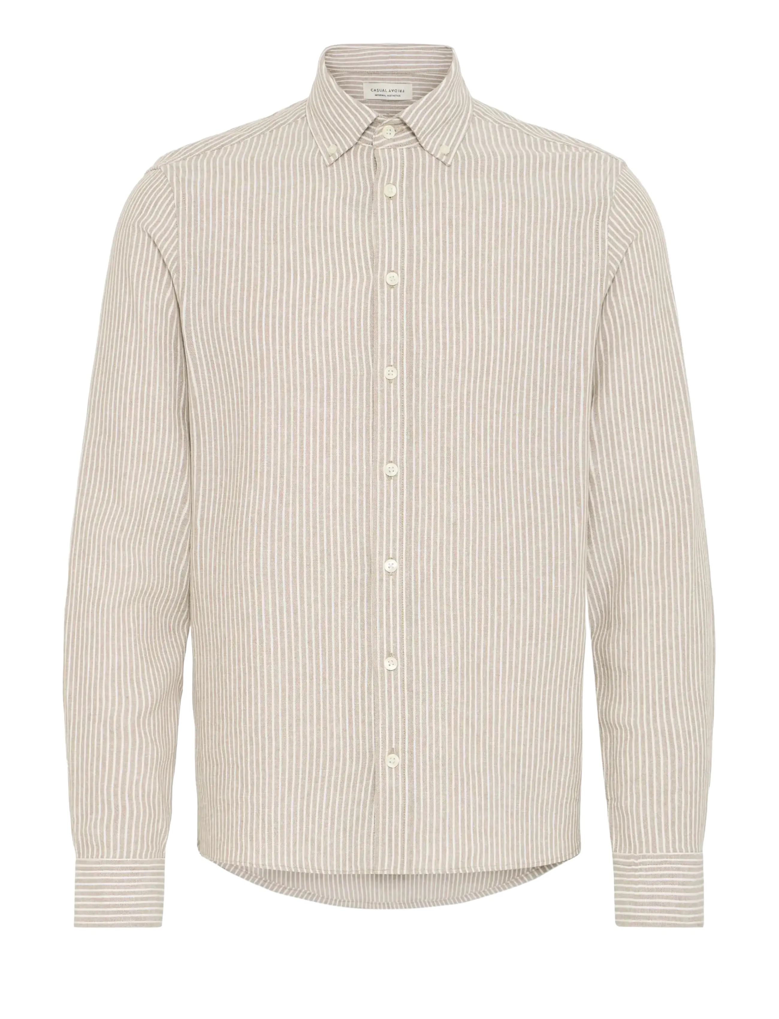 CASUAL FRIDAY Cfhanes Linen Mix Ls Shirt Beige - XXXL - Herren