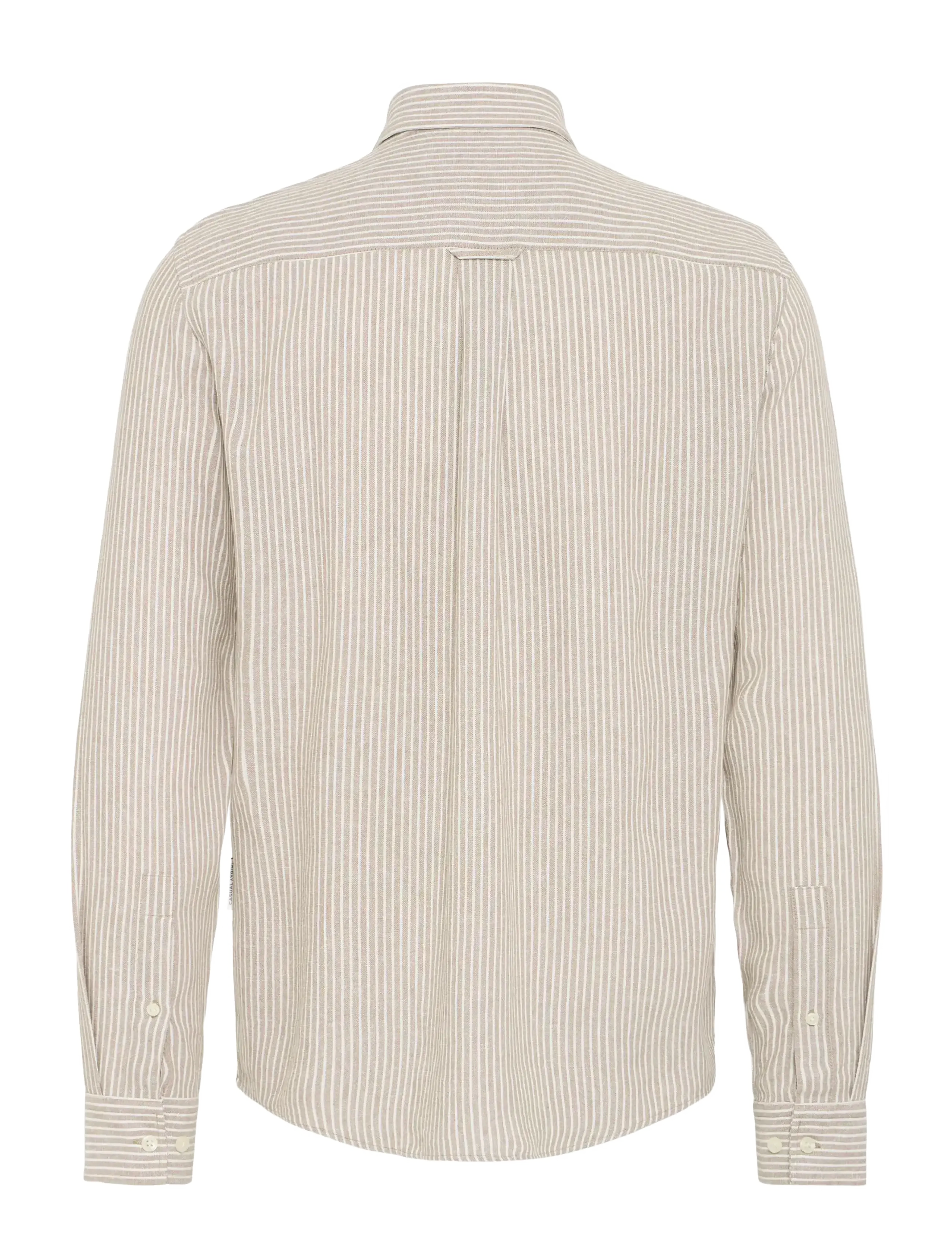 Casual Friday - CFHANES LINEN MIX LS SHIRT - stribede skjorter - silver sage - 2