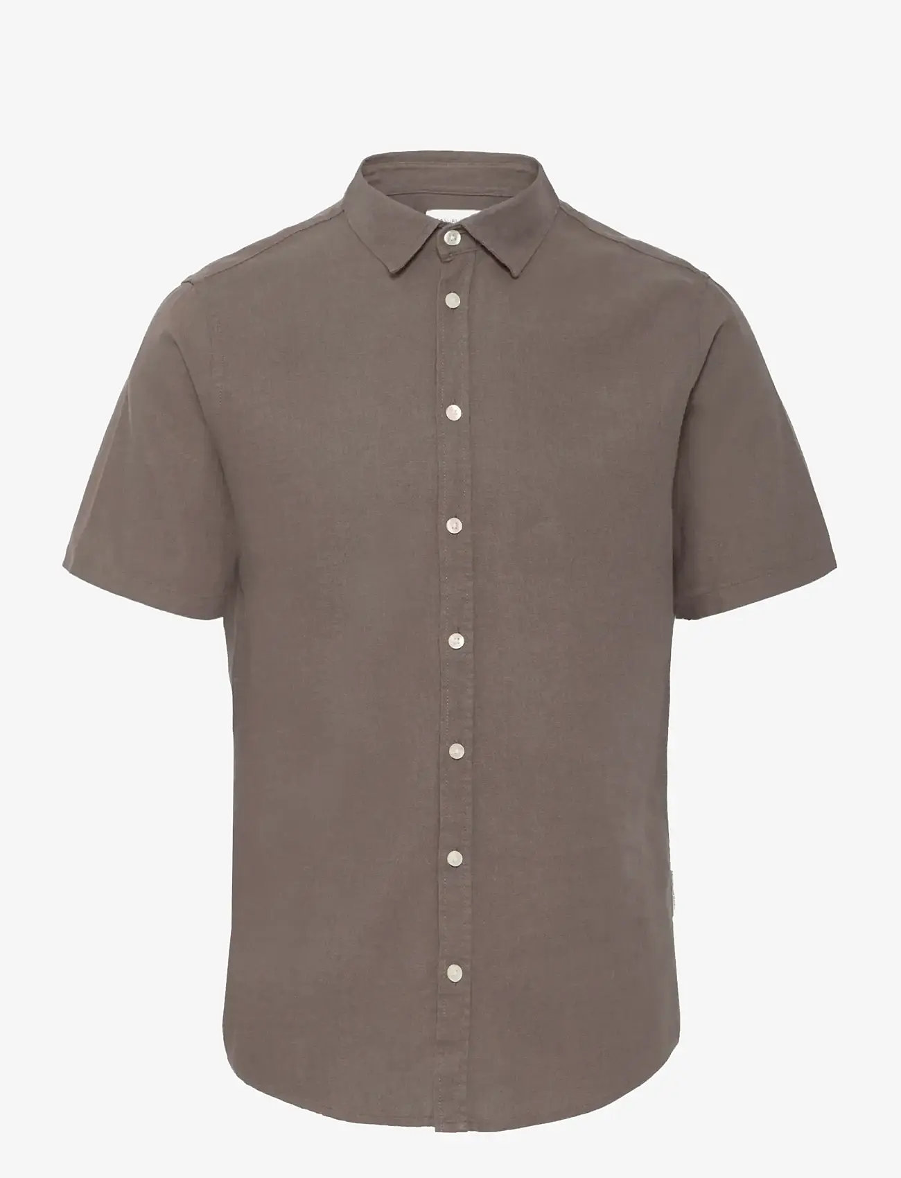 Casual Friday - CFHANES SS LINEN MIX SHIRT - lina krekli - major brown - 0