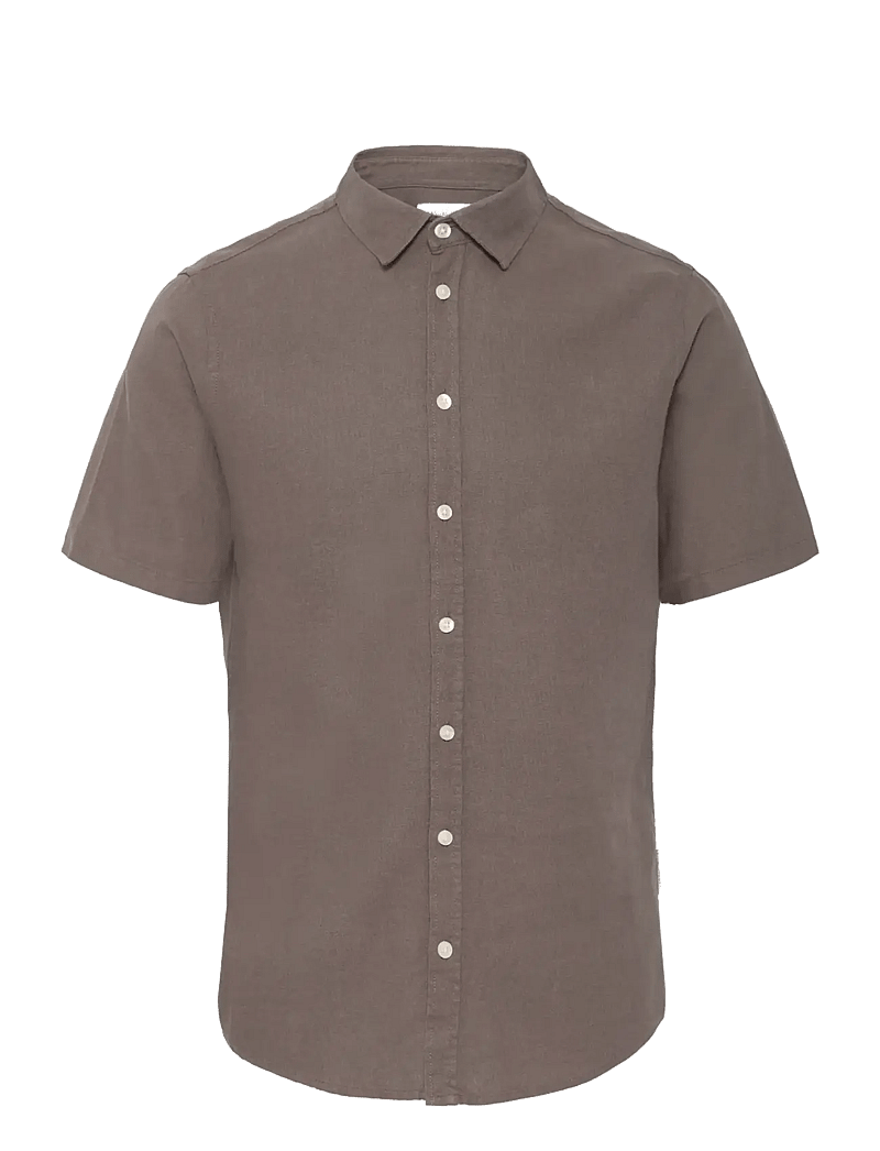 Casual Friday - CFHANES SS LINEN MIX SHIRT - lina krekli - major brown - 0