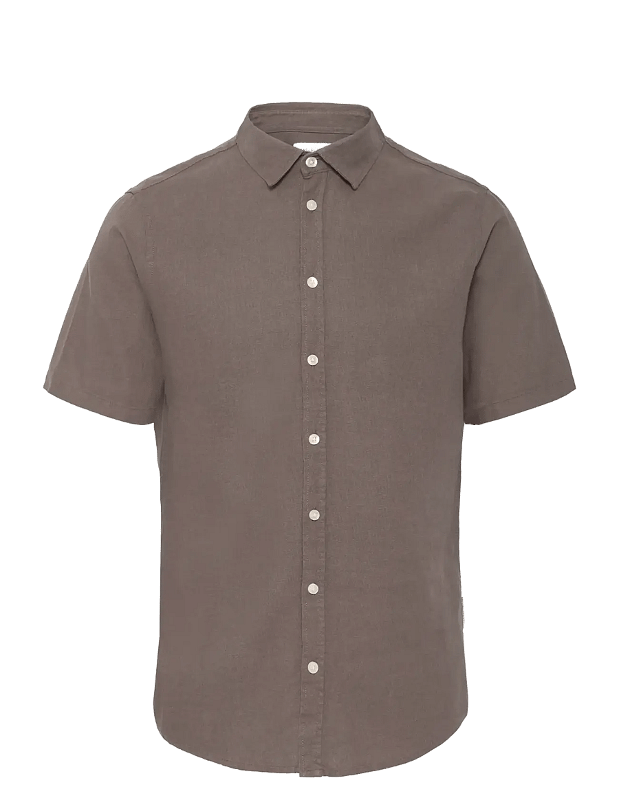 Casual Friday - CFHANES SS LINEN MIX SHIRT - linased särgid - major brown - 0