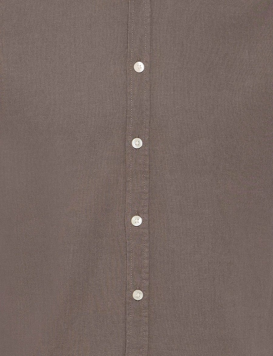 Casual Friday - CFHANES SS LINEN MIX SHIRT - linased särgid - major brown - 2