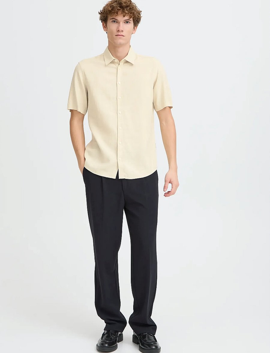 Casual Friday - CFHANES SS LINEN MIX SHIRT - koszule lniane - summer sand - 0