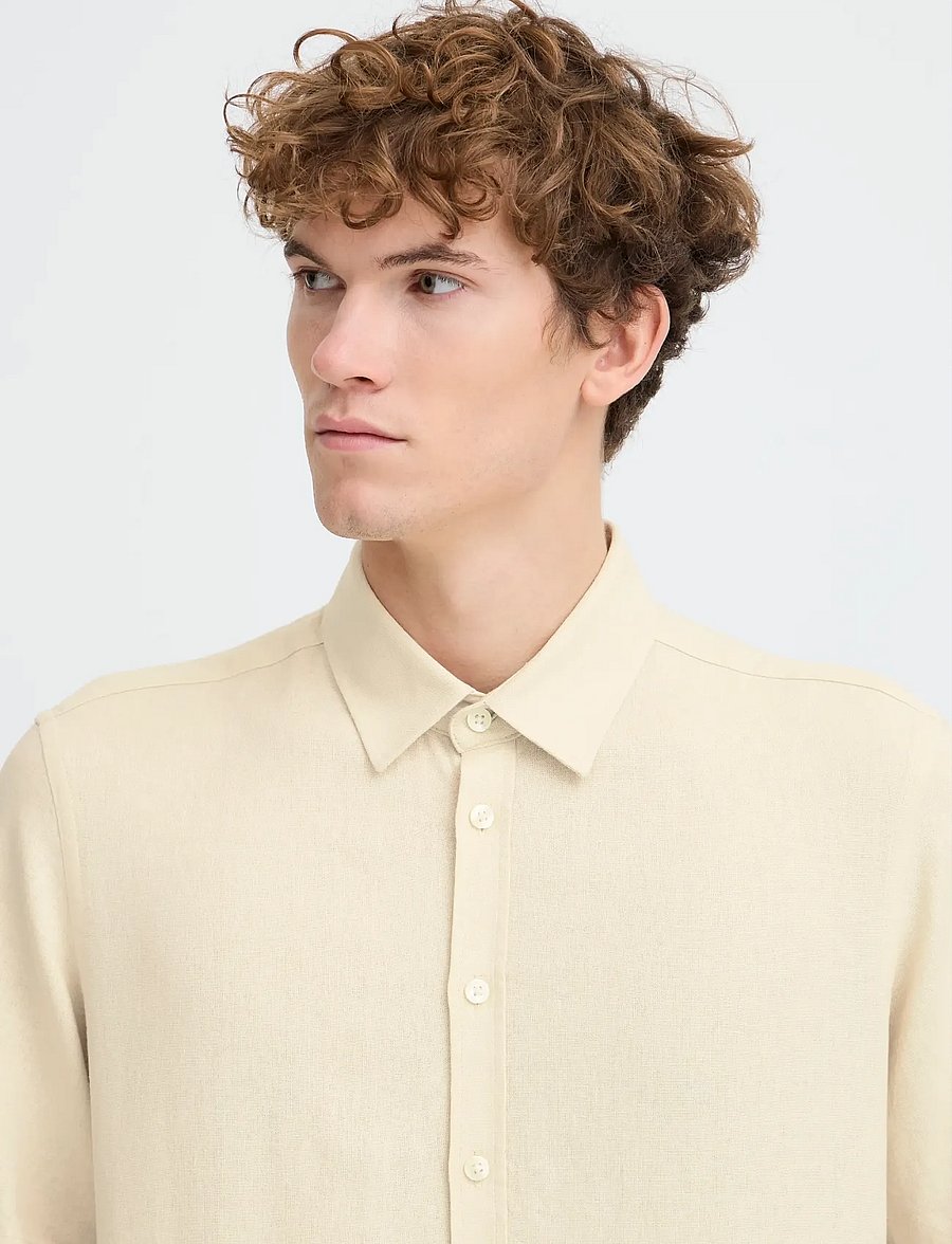 Casual Friday - CFHANES SS LINEN MIX SHIRT - koszule lniane - summer sand - 5