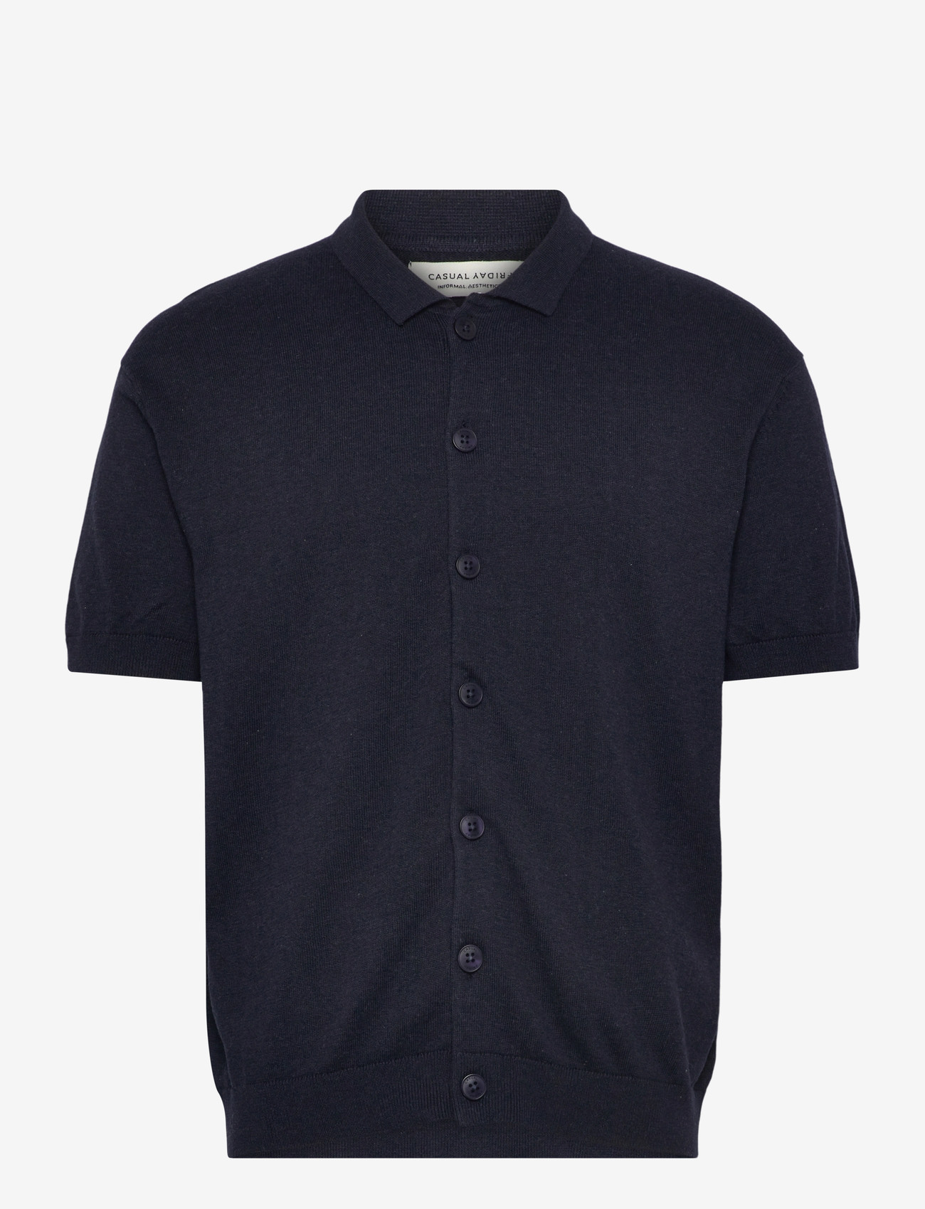 Casual Friday - CFBELLS SS CARDIGAN KNIT - polostrik - dark navy - 0
