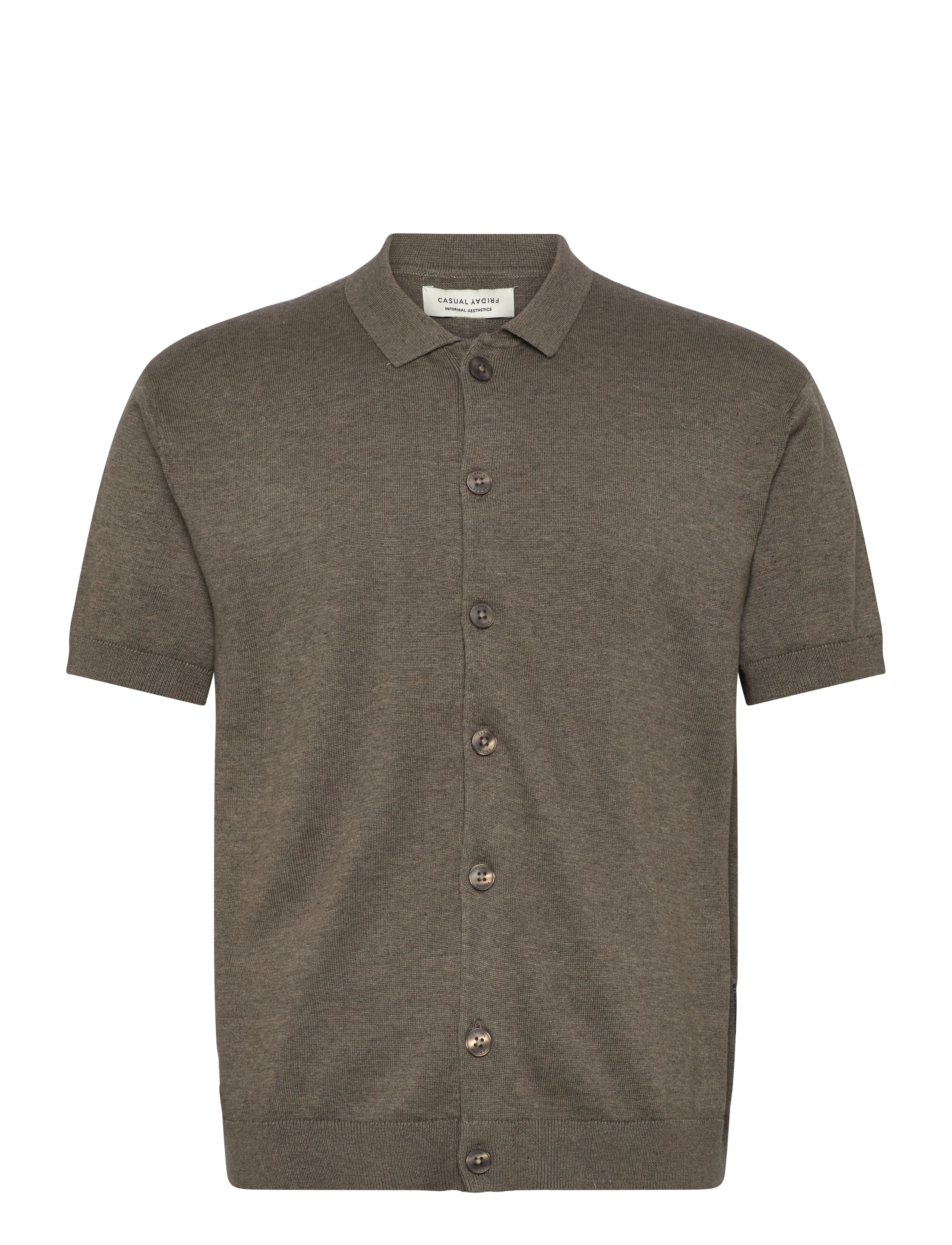 Casual Friday CFBELLS SS CARDIGAN KNIT - Strik - MAJOR BROWN MELANGE / brown