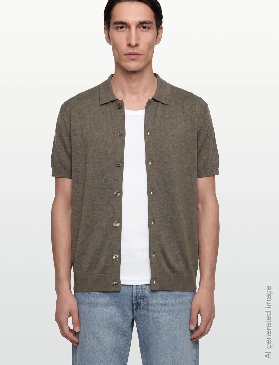Casual Friday - CFBELLS SS CARDIGAN KNIT - langärmlige strick-polohemden - major brown melange - 3