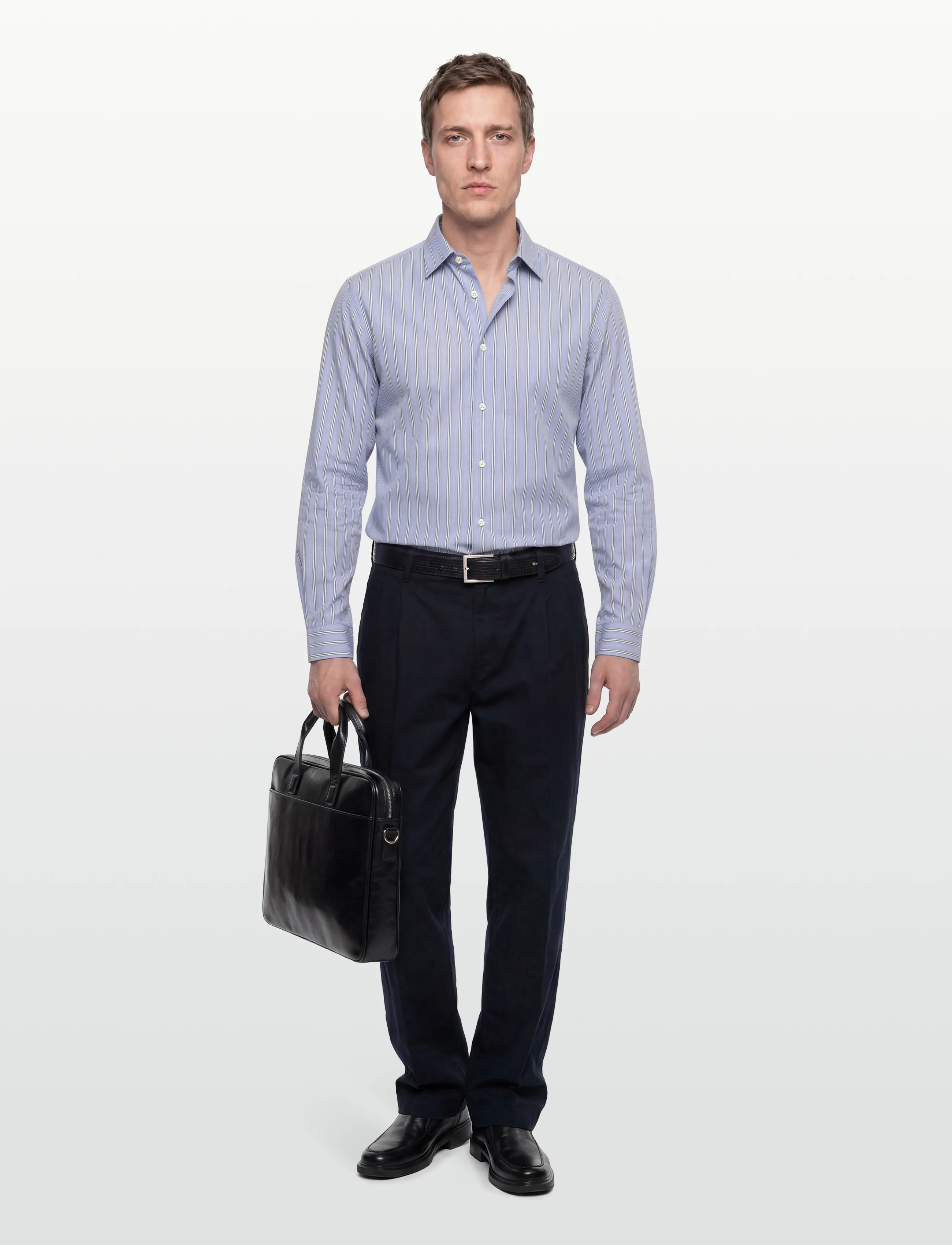 Casual Friday Cfolsson Striped Shirt, L, Blue, Shirts > Striped Shirts, Herre