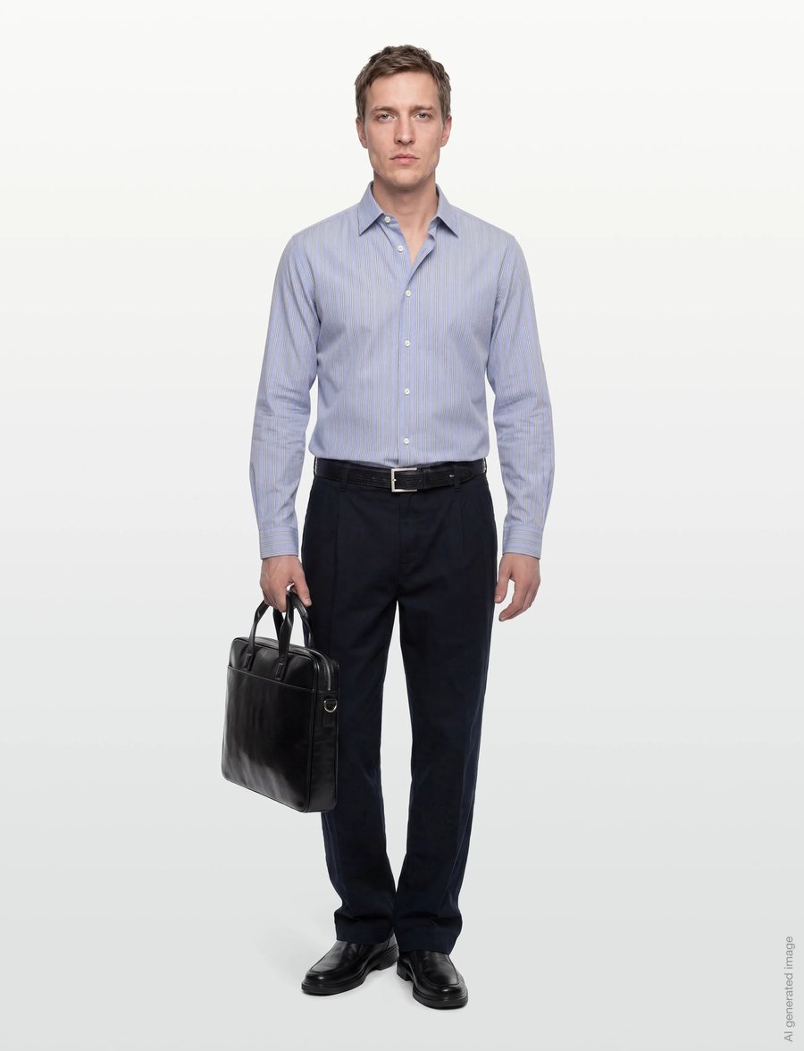 Casual Friday - CFOLSSON STRIPED SHIRT - randiga skjortor - vista blue - 0