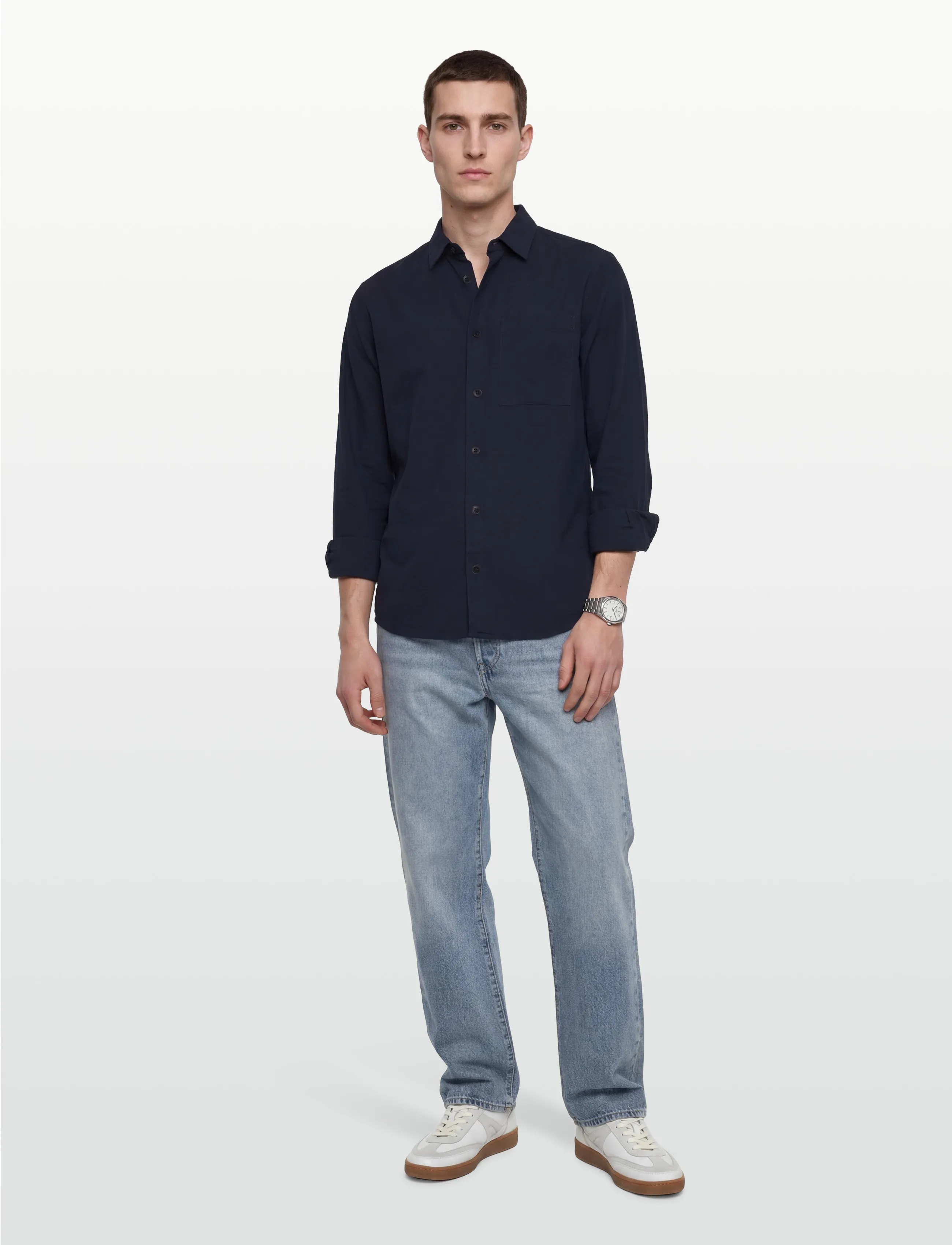 Casual Friday CFAABERG STRUCTURED SHIRT - Vabaajasärgid - NAVY BLAZER / navy