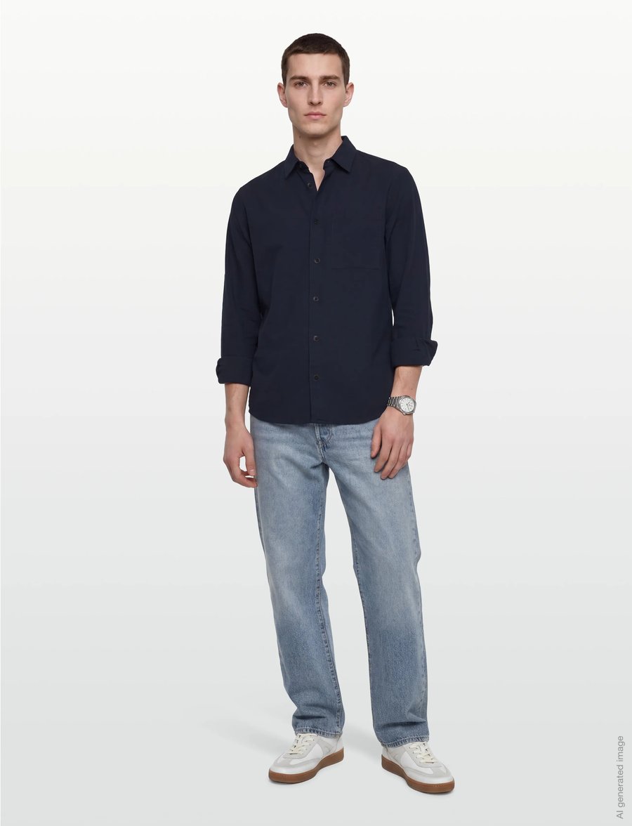 Casual Friday - CFAABERG STRUCTURED SHIRT - rennot kauluspaidat - navy blazer - 0