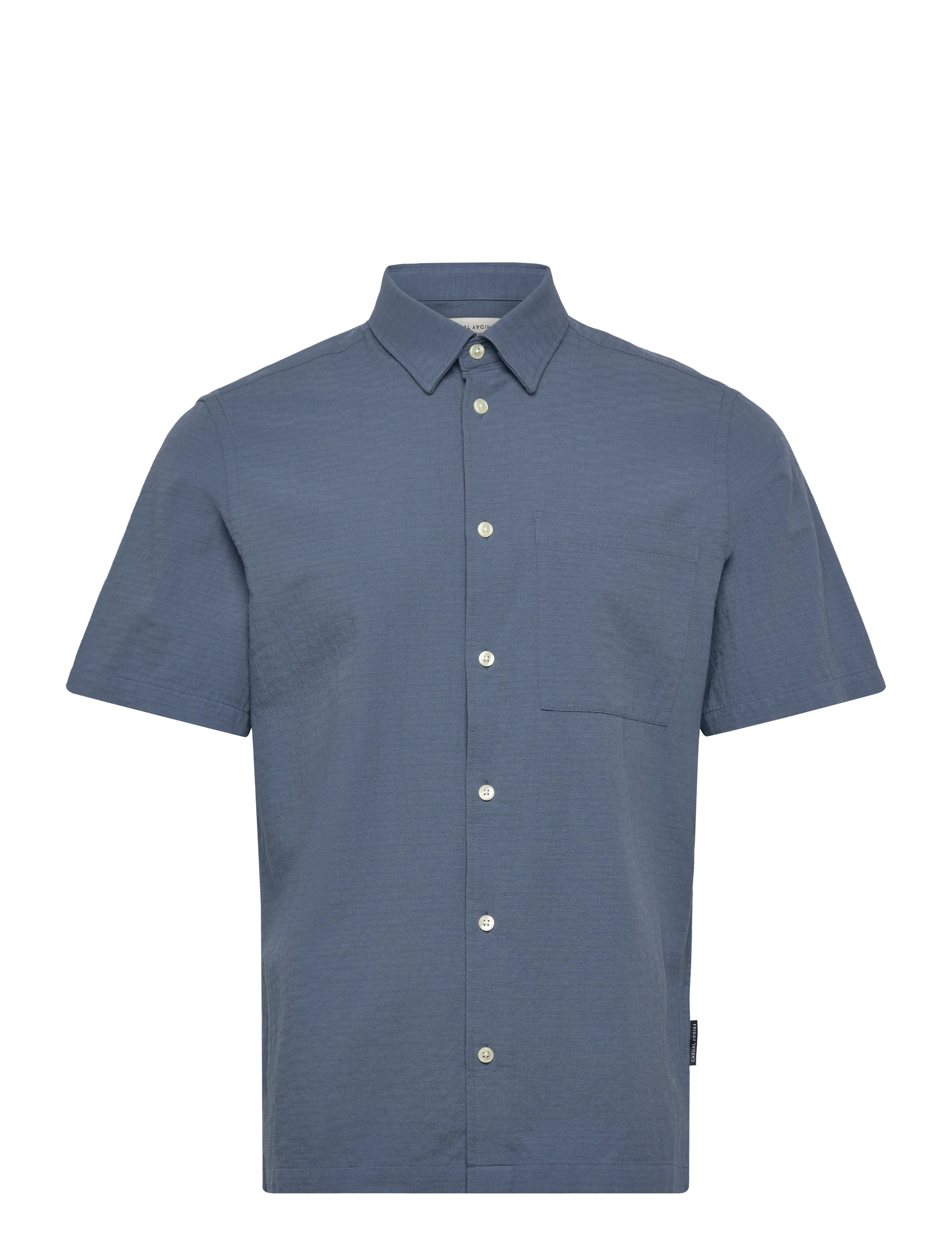 Casual Friday Cfaaberg Ss Structured Shirt, XXL, Blue, Skjorter > Kortærmede Shirts, Herre