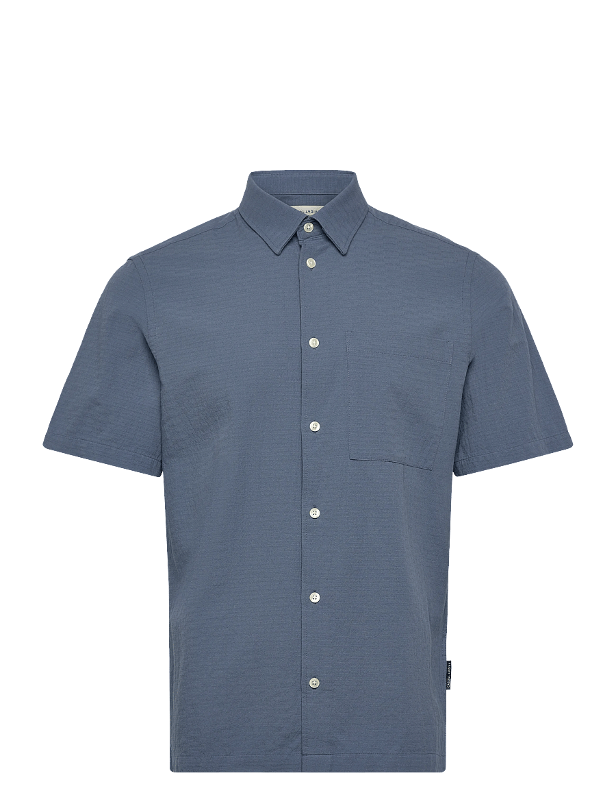 Casual Friday - CFAABERG SS STRUCTURED SHIRT - kurzarmhemden - bering sea - 0