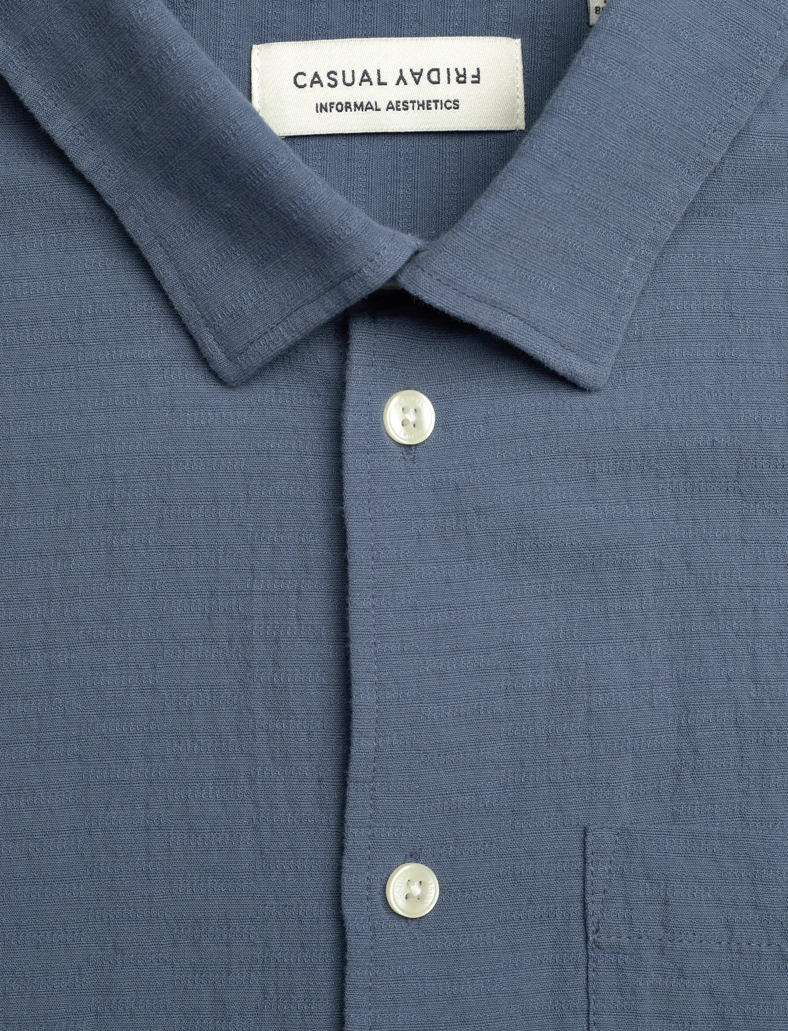 Casual Friday - CFAABERG SS STRUCTURED SHIRT - laveste priser - bering sea - 2