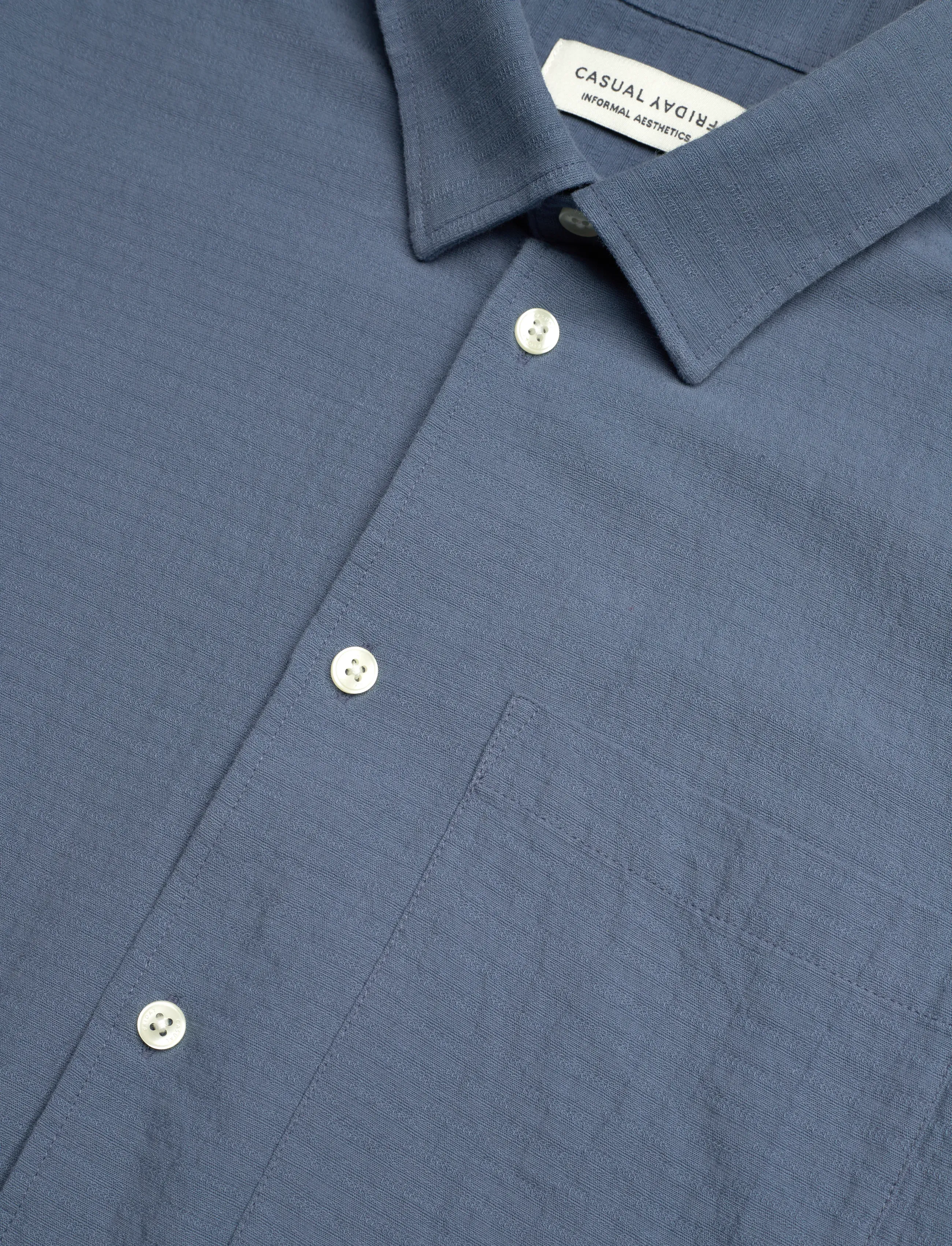 Casual Friday - CFAABERG SS STRUCTURED SHIRT - laveste priser - bering sea - 3