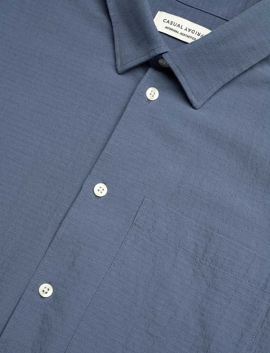 Casual Friday - CFAABERG SS STRUCTURED SHIRT - kurzarmhemden - bering sea - 3