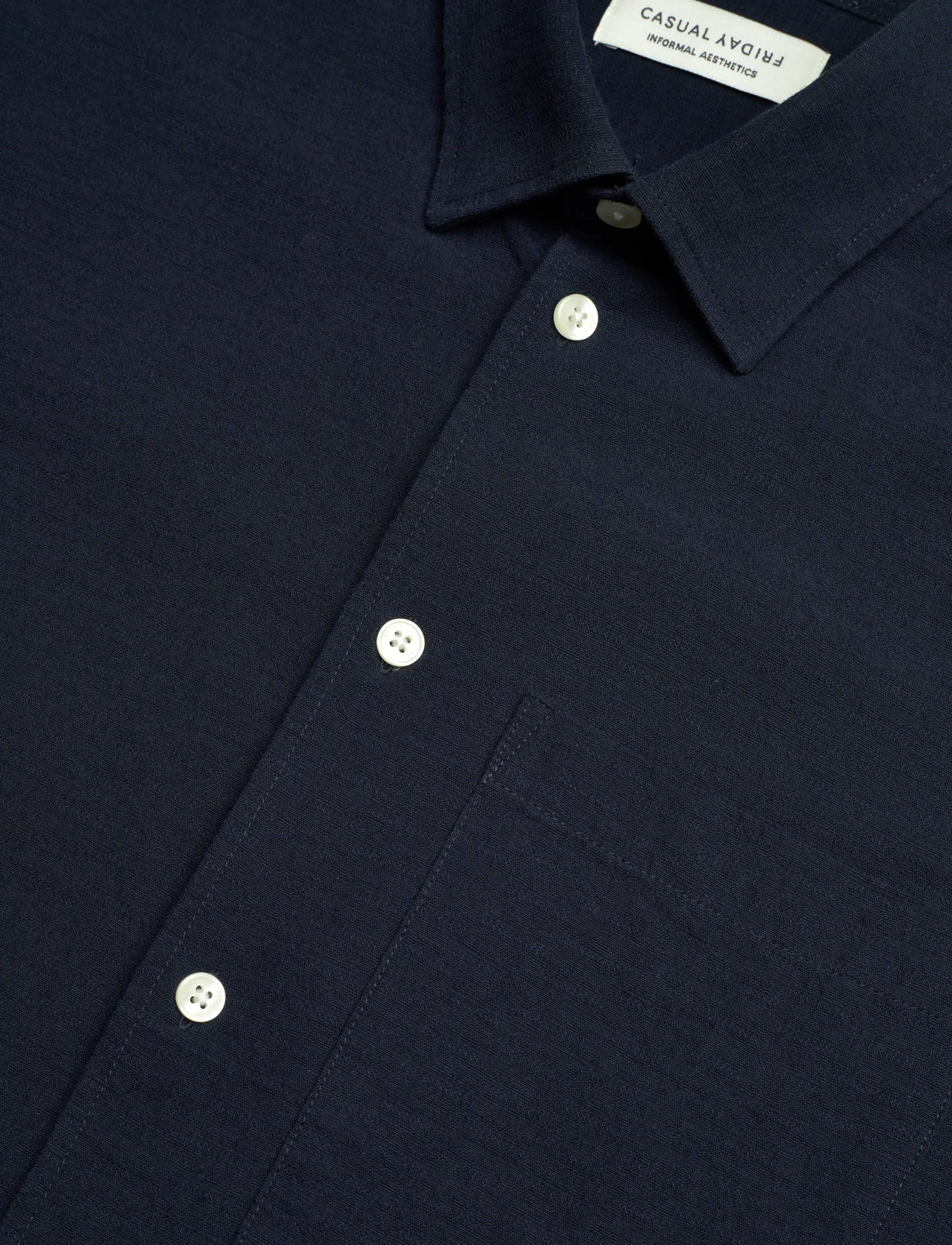 Casual Friday - CFAABERG SS STRUCTURED SHIRT - kurzarmhemden - navy blazer - 3