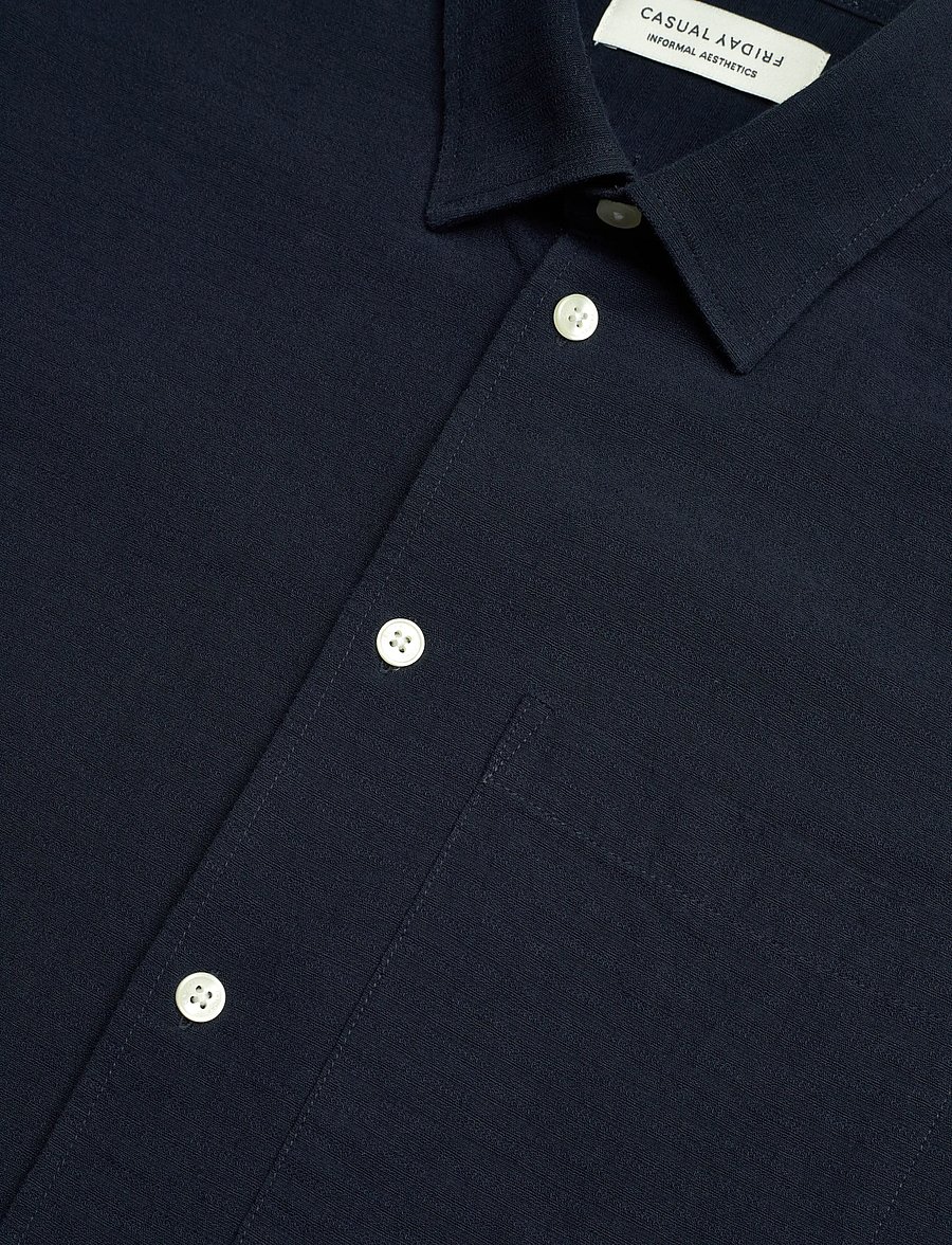 Casual Friday - CFAABERG SS STRUCTURED SHIRT - short-sleeved shirts - navy blazer - 3