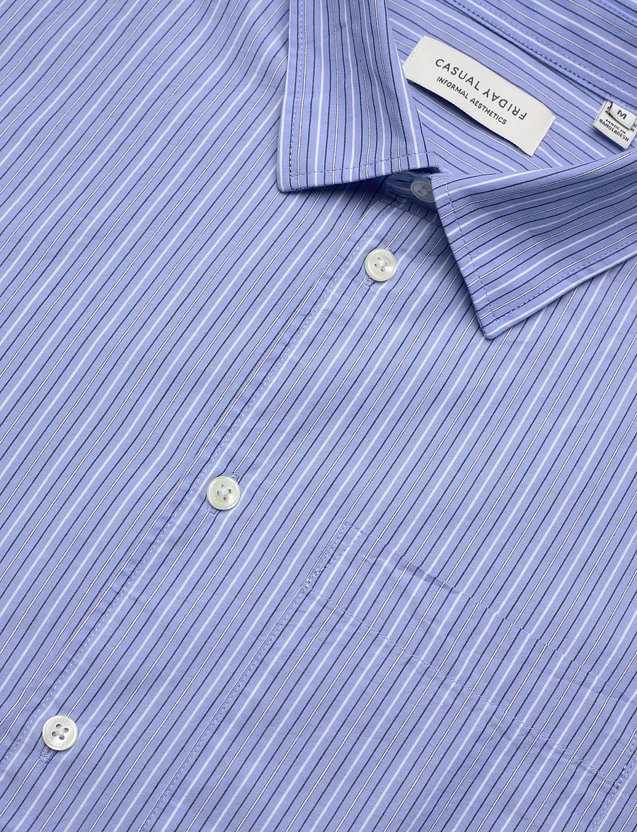 Casual Friday - CFJANSSON STRIPED SHIRT - triibulised särgid - vista blue - 3
