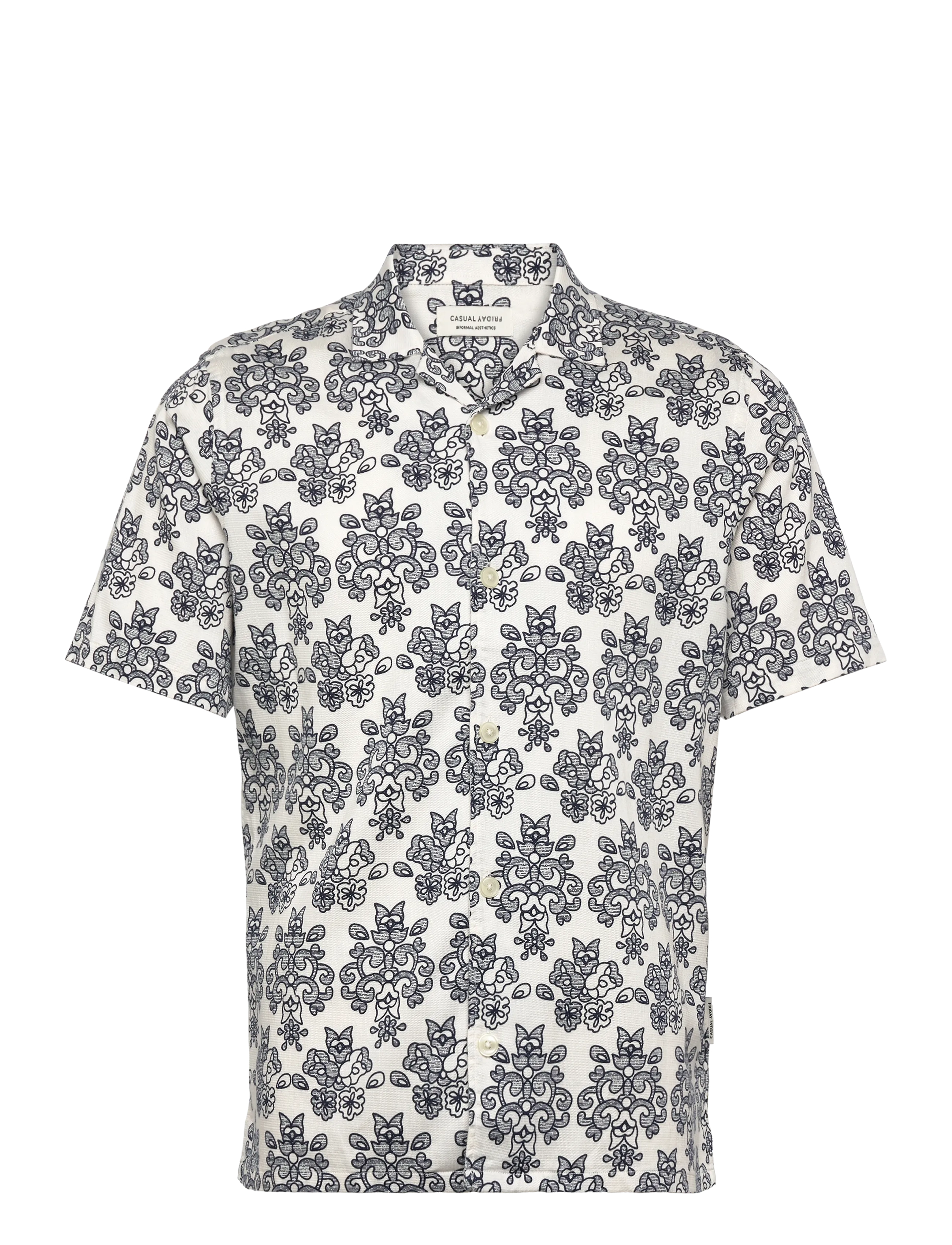 Casual Friday Cflindahl Aop Resort Shirt, S, Navy, Skjorter > Afslappet Shirts, Herre