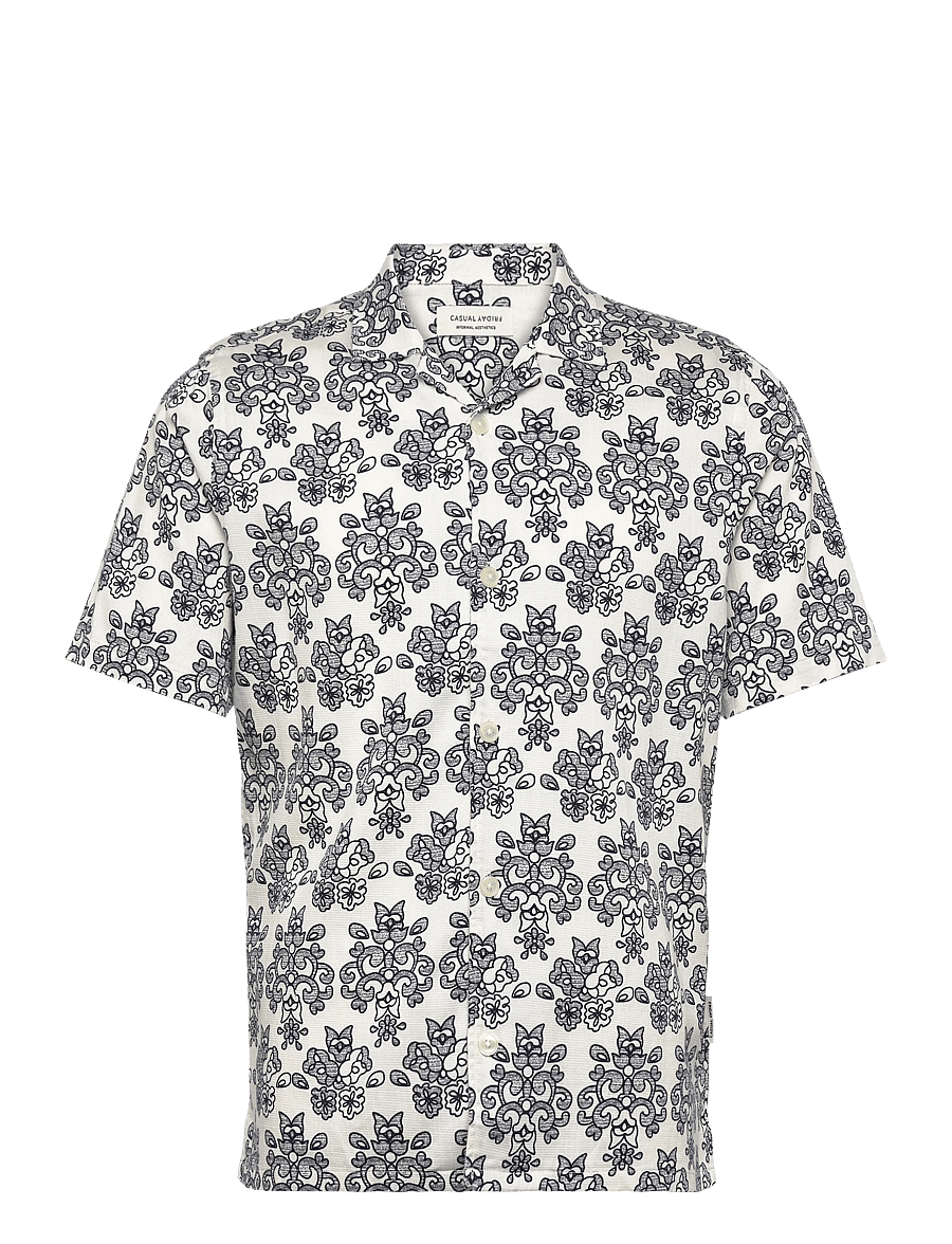 Casual Friday - CFLINDAHL AOP RESORT SHIRT - mönstrade skjortor - jet stream - 0