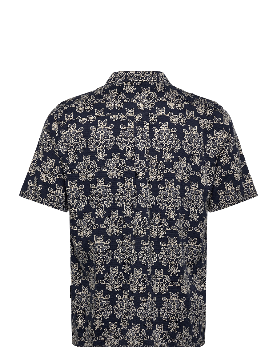 Casual Friday - CFLINDAHL AOP RESORT SHIRT - gemusterte hemden - navy blazer - 1