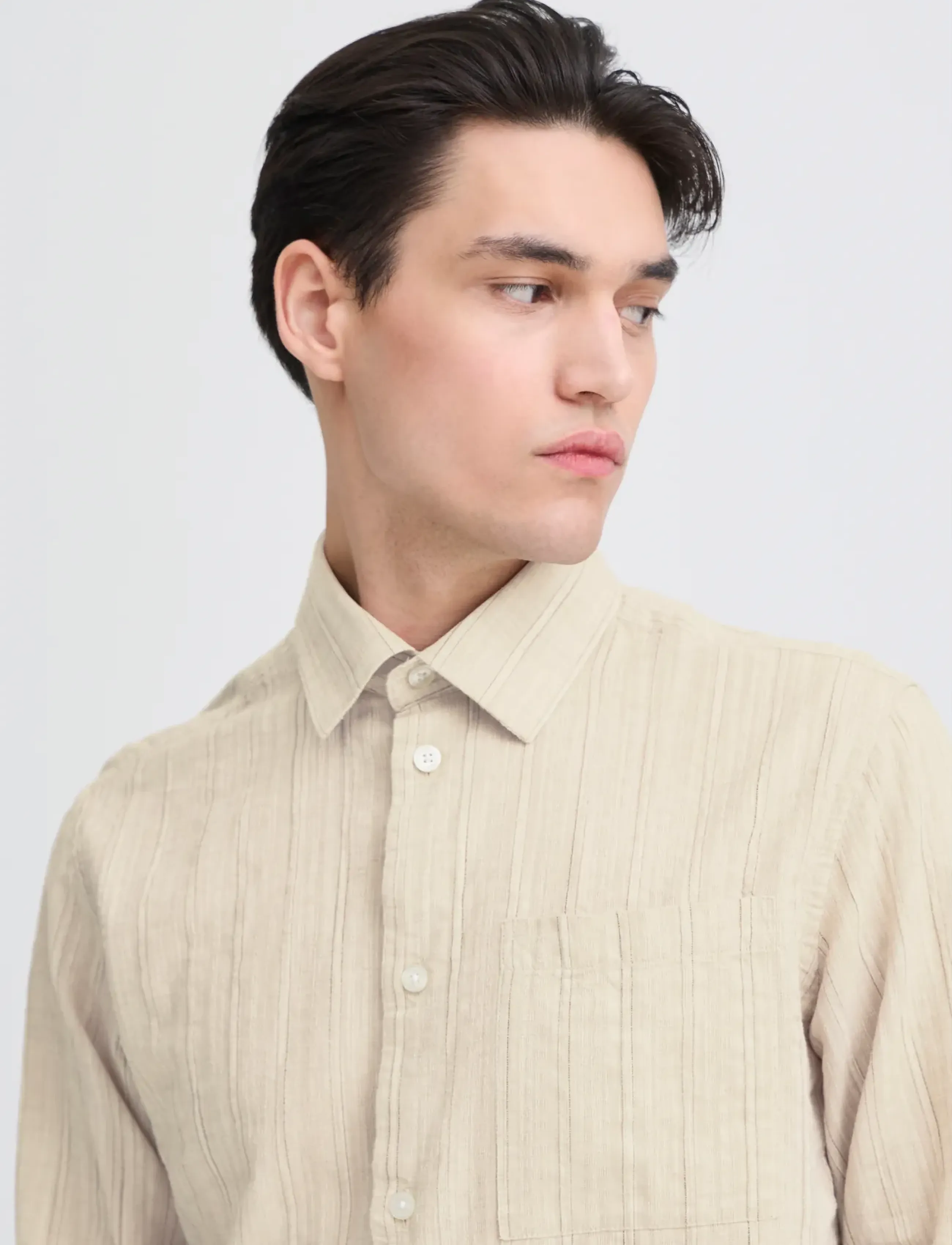 Casual Friday - CFHEDMAN DOBBY STRIPED SHIRT - randiga skjortor - island fossil - 5
