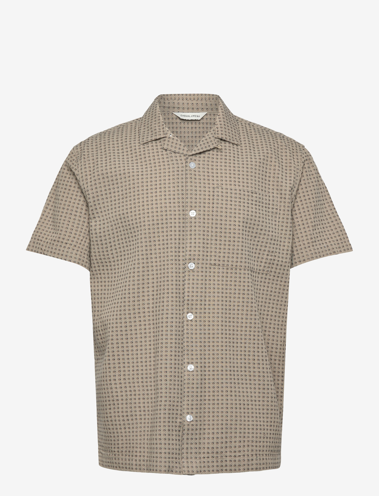 Casual Friday - CFMELIN DOBBY RESORT SHIRT - kortærmede skjorter - island fossil - 0